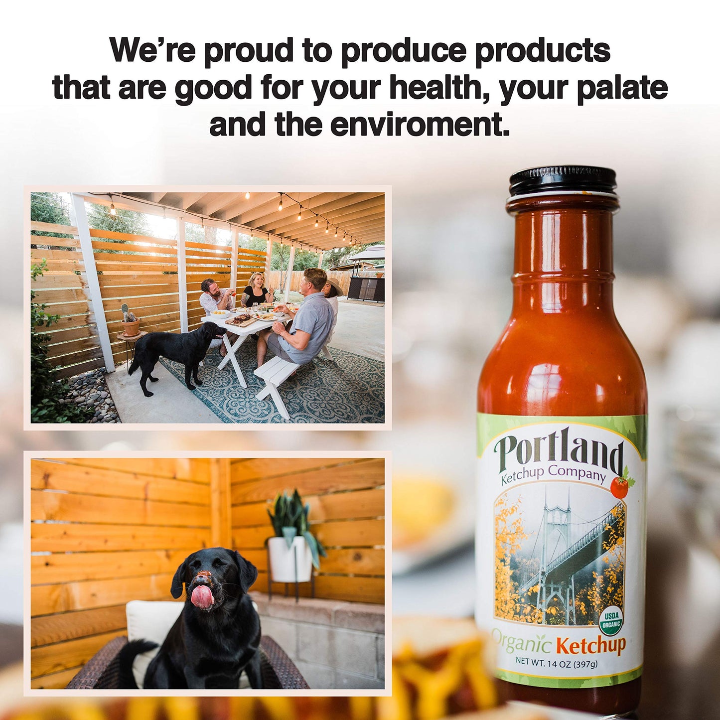 Portland Organic Ketchup Gift Box by Portlandia Foods (14 fl oz - pack of 3) Naturally Gluten-free, Vegan, non-GMO, USDA Organic