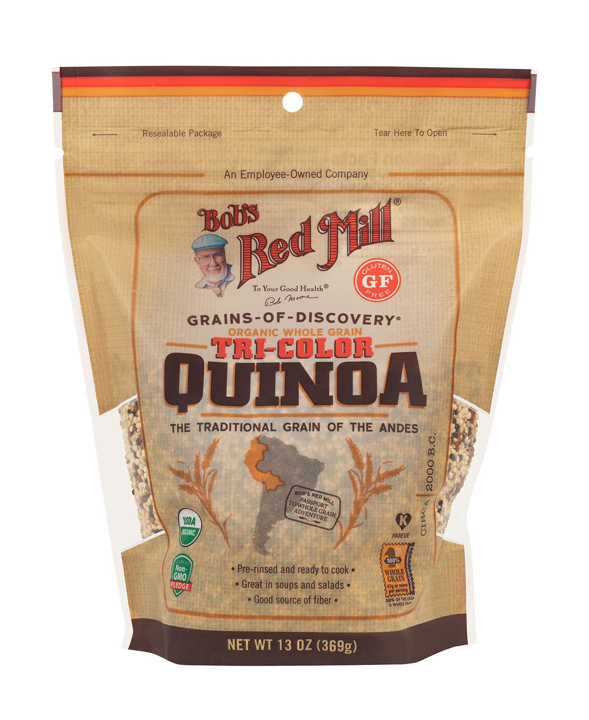 Bobs Red Mill Organic Tri-Color Quinoa Grain, 13 Oz