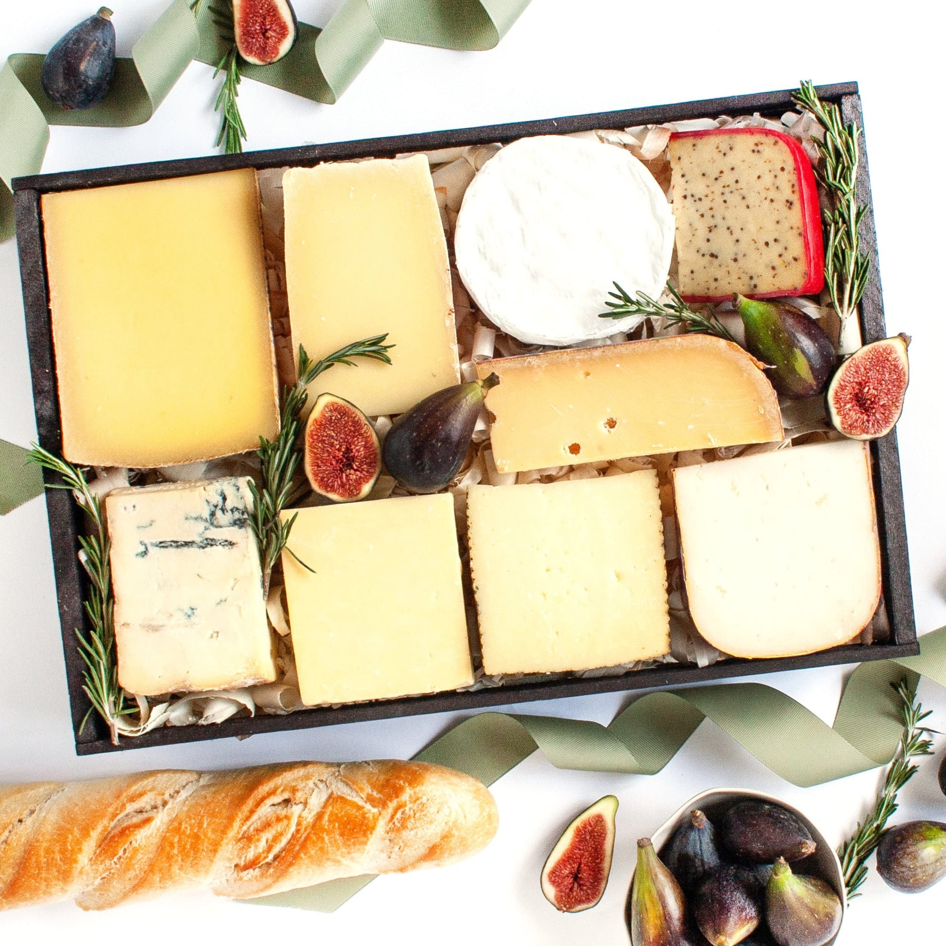 Igourmet Cheese LoverS Sampler Gift Box - Includes Spanish Manchego  Italian Gorgonzola Piccante  Double Gloucester Onion & Chive Cheese  Asiago Fresco  Aged Cheddar  Aged Gouda  Brabander Gouda  Gruyere And Camembert
