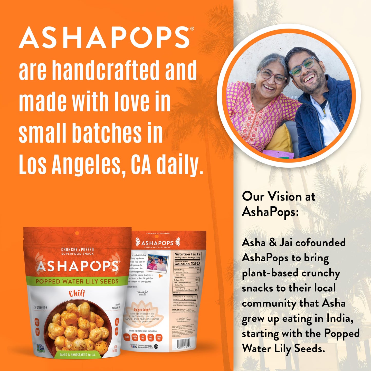 AshaPops 1 oz Popped Water Lily Seeds (1 Ounce (Pack of 6), Chili)