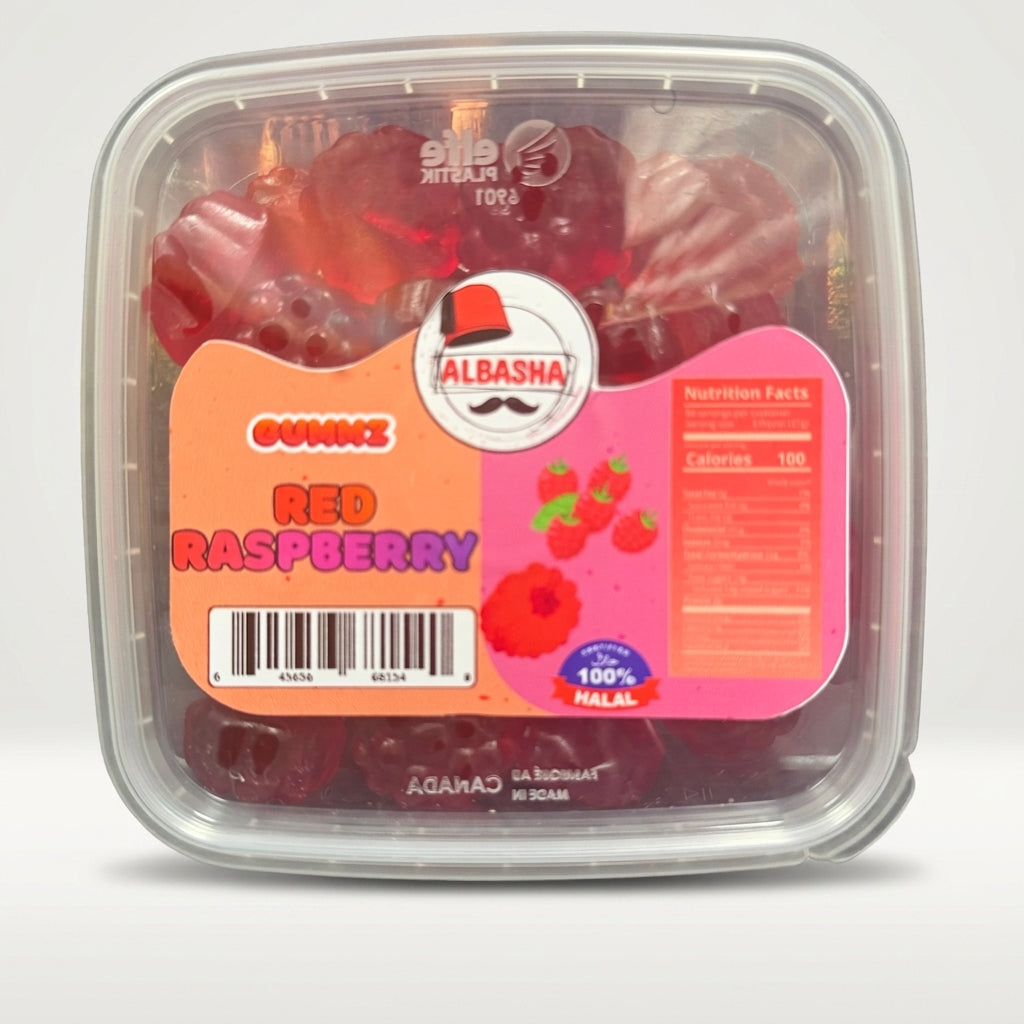 AlBasha Gummies Red Raspberry - 100% Halal Certified Fruit Candy