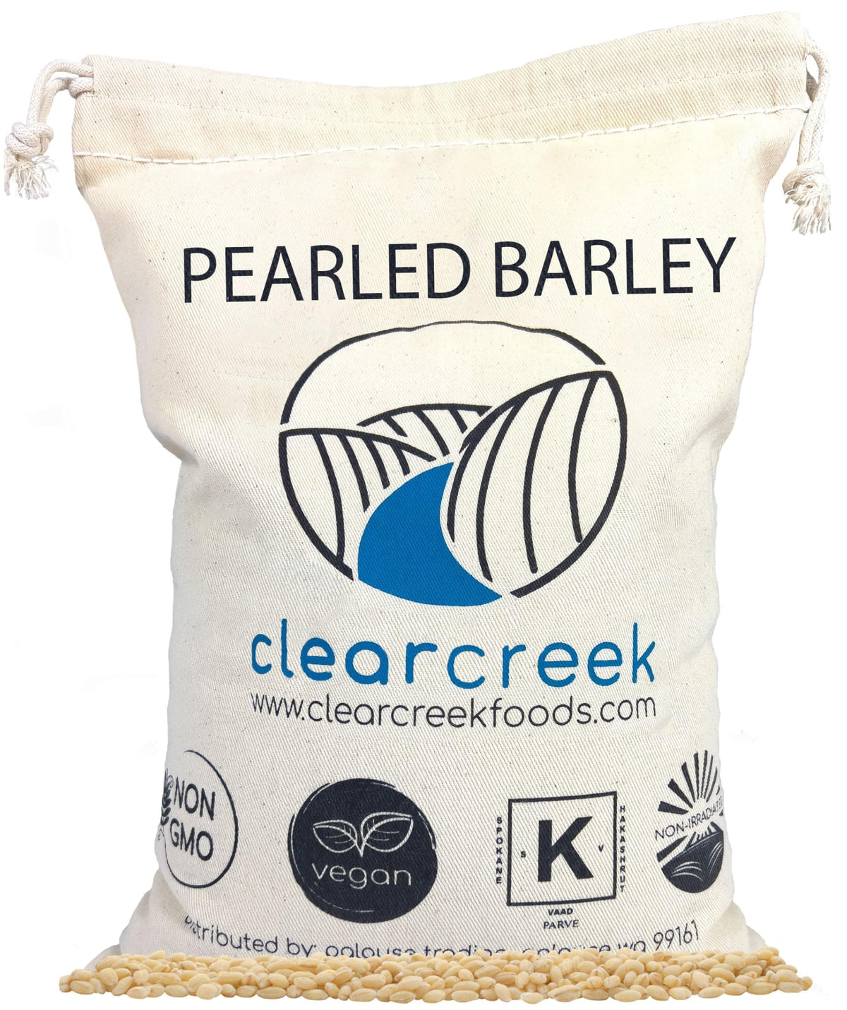Pearled Barley | 4 Lb Drawstring Bag | Non-Gmo | Kosher | Vegan | Non-Irradiated