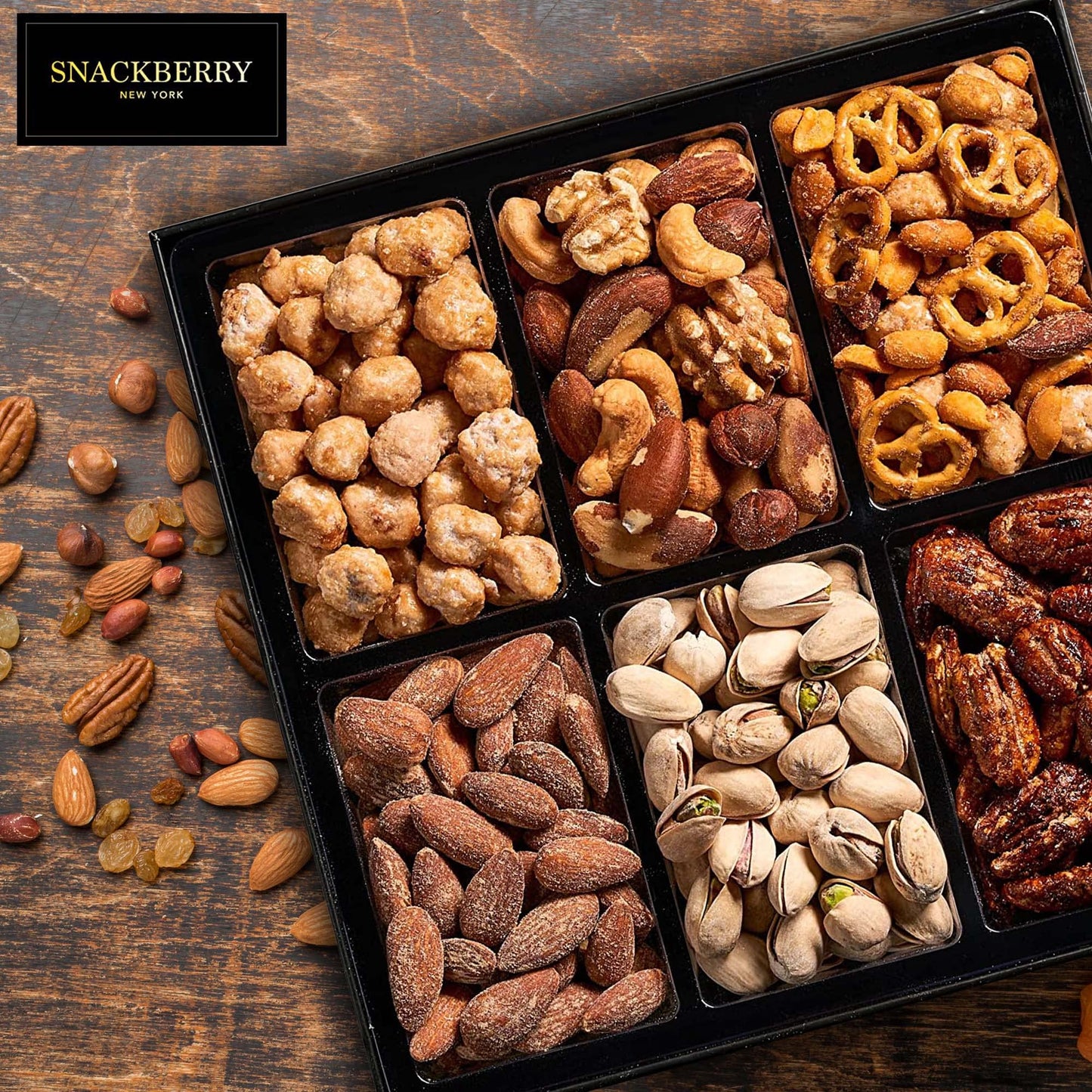 Snackberry Holiday Mixed Nuts Gift Basket - Elegant Drawer Box, Kosher Snack Gift for Men & Women, Perfect for Mothers Day & Birthdays