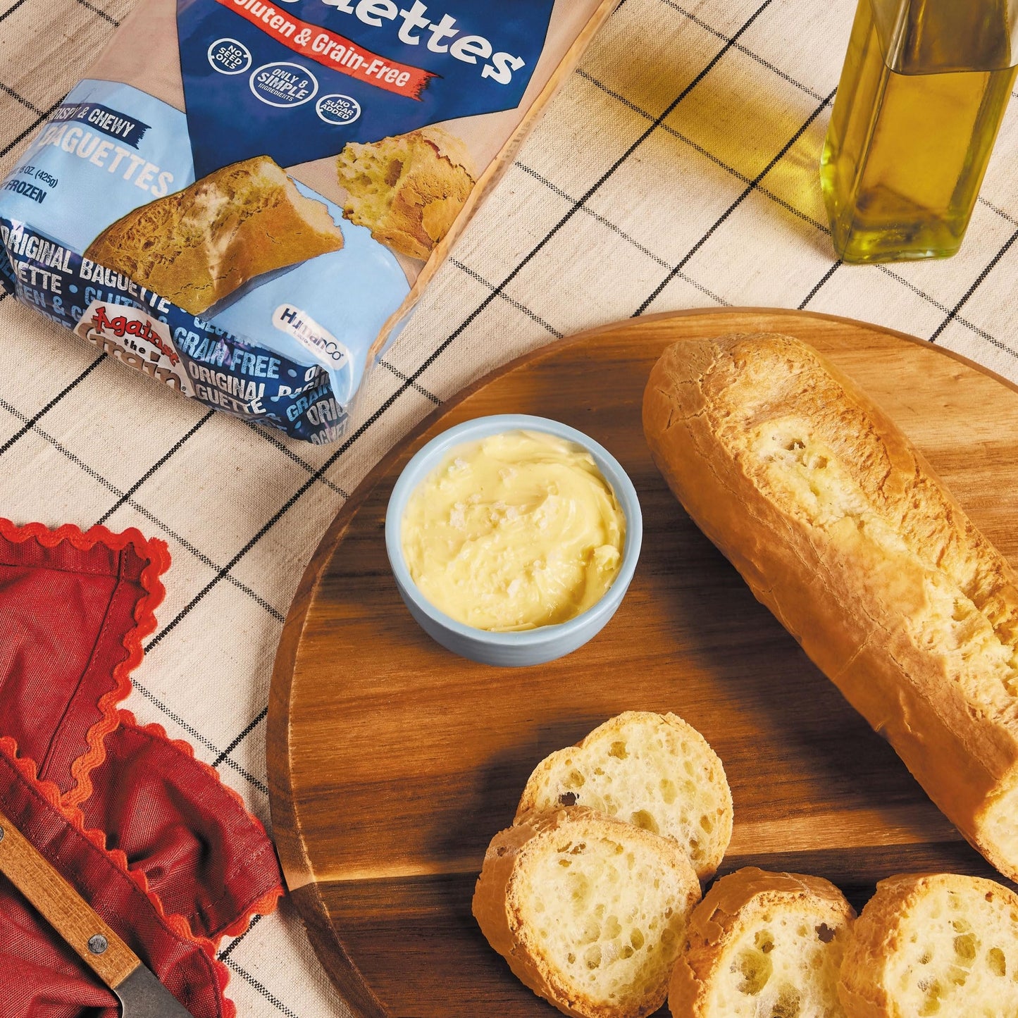 Against the Grain Gluten-Free Original Baguettes, 15 oz, No Grains, Seed Oils or Preservatives; Frozen Bread, 2 Baguettes