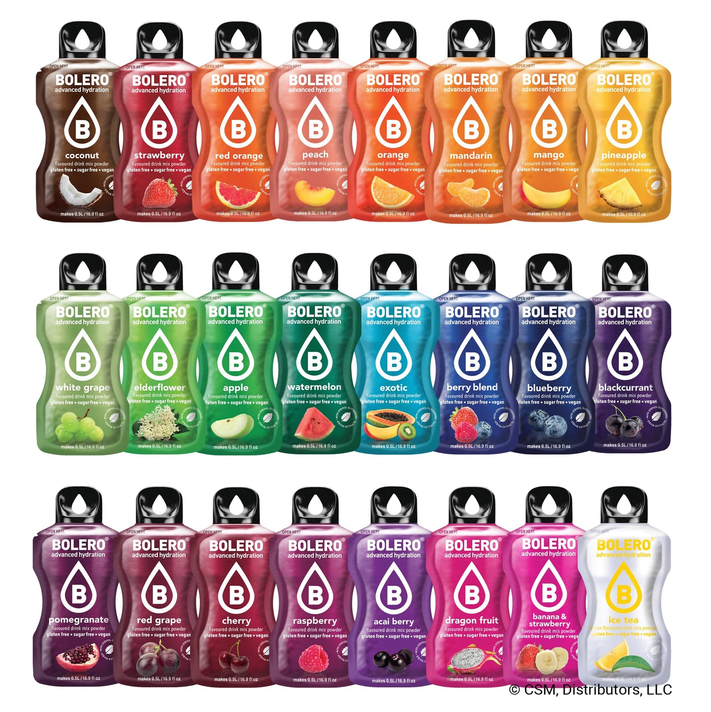 Bolero- Sugar Free Drink Mix Packets Variety Fruit Flavors | Powdered Flavored Water Packets | 24 Large Sachet On The Go Packets