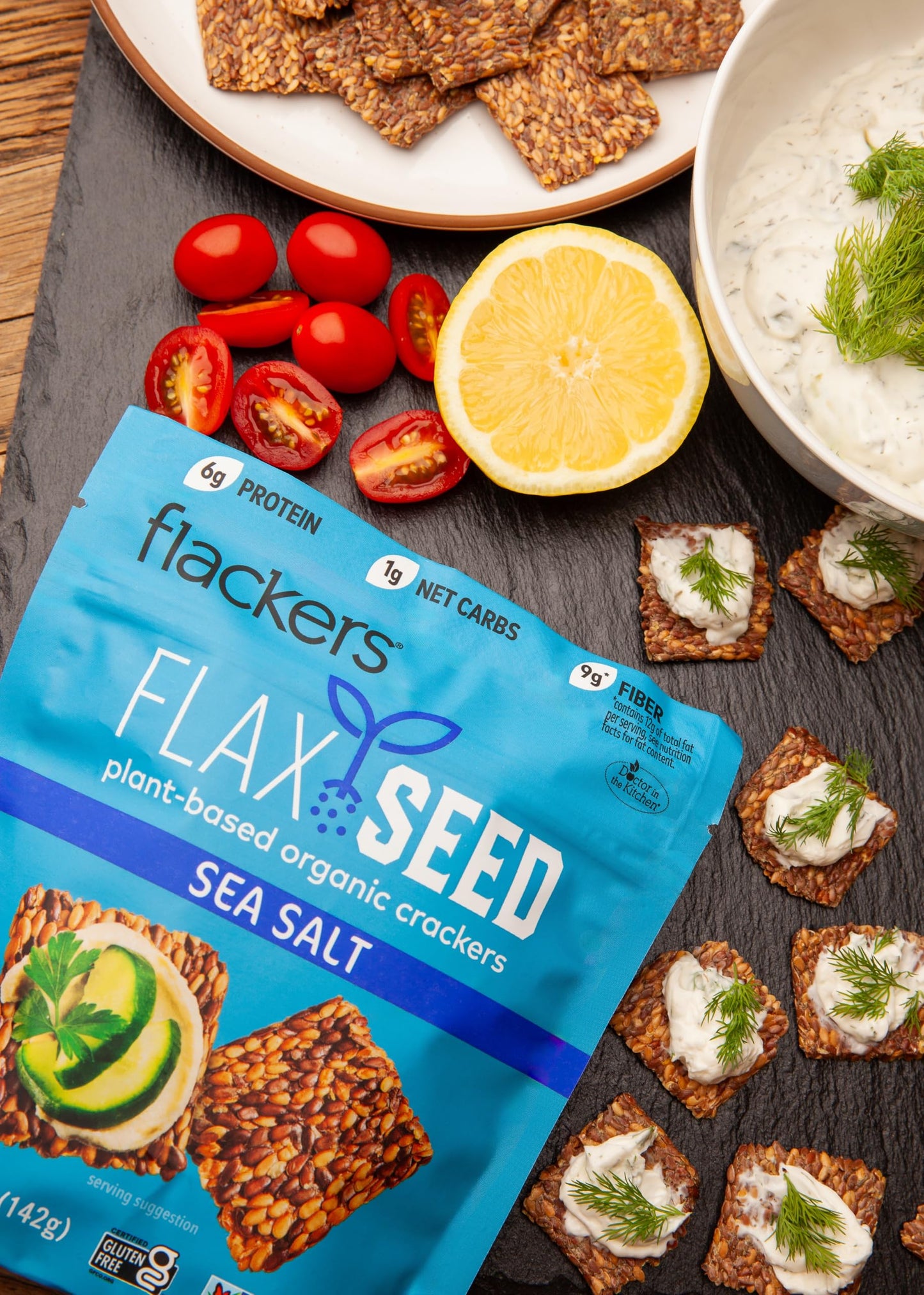 Flackers Organic Sea Salt Flaxseed  ers, Gluten Free, Vegan, Keto, 5 Ounce (Pack of 6)