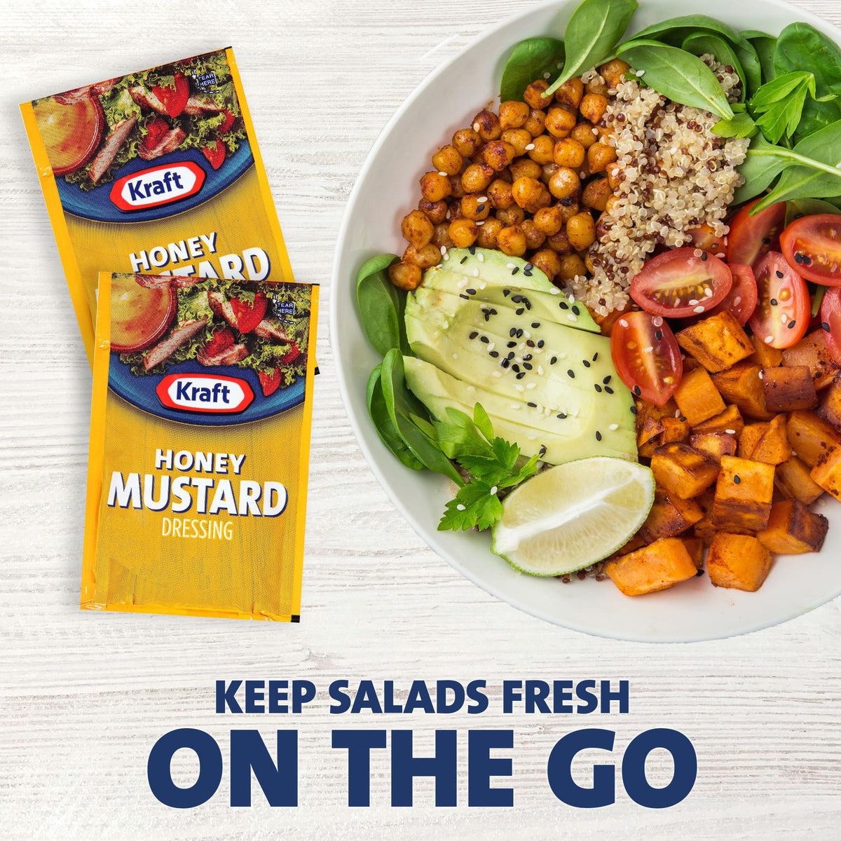Kraft Honey Mustard Salad Dressing Single Serve Packet (1.5 Oz Packets, Pack Of 60)