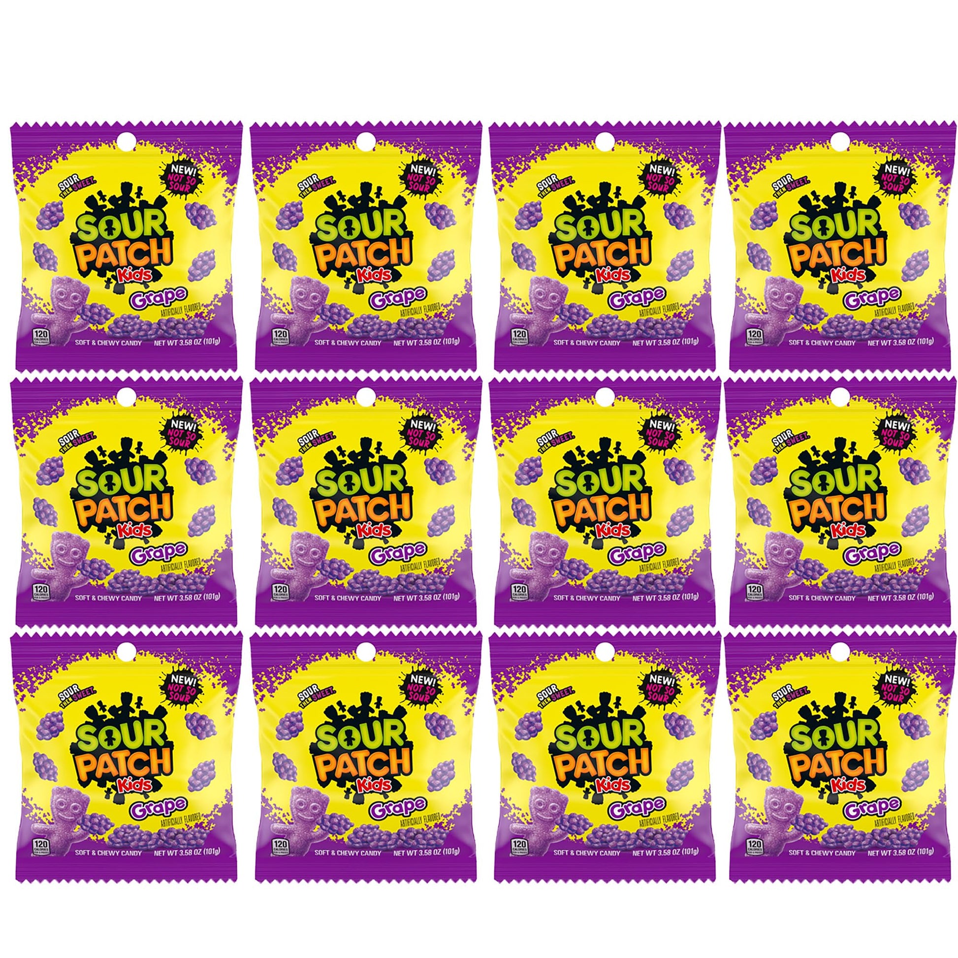 SourPatch Kids Grape, 3.58 Ounce Bags (Pack of 12)