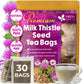 Premium Milk Thistle Tea Bags, 100% Natural & Pure from Milk Thistle Seeds. Milk Thistle Seed Herbal Tea. Milk Thistle Seed Tea. Made with Natural Material Tea Bags. No Sugar, No Caffeine, No Gluten, Vegan.
