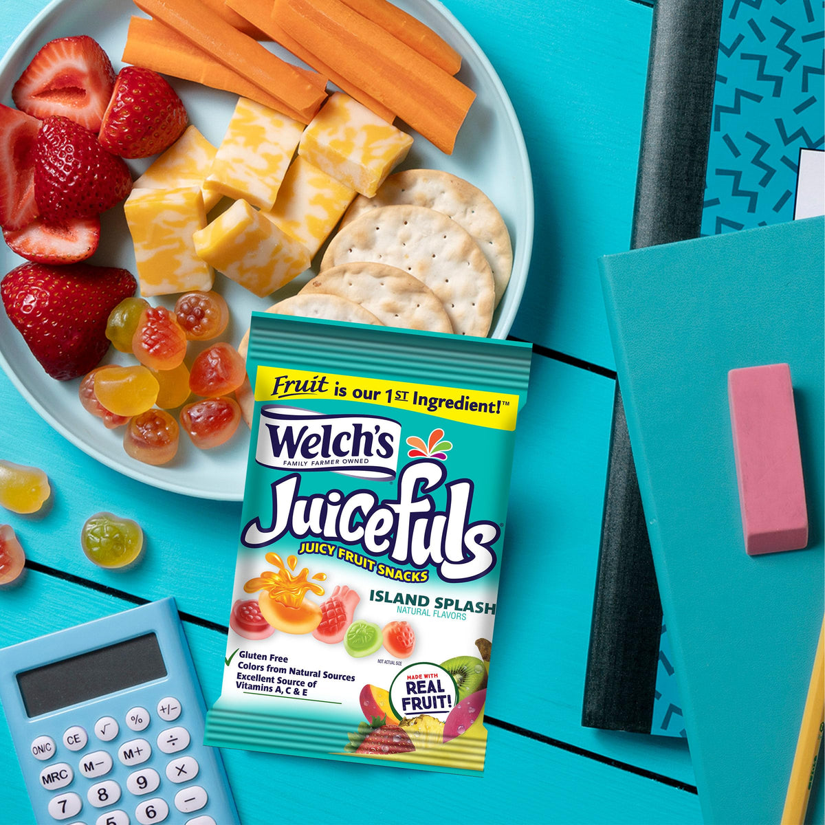 Welch'S Juicefuls Juicy Fruit Snacks, Island Splash, Fruit Gushers, Gluten Free, 4 Oz Sharing Size Bags (Pack Of 6)