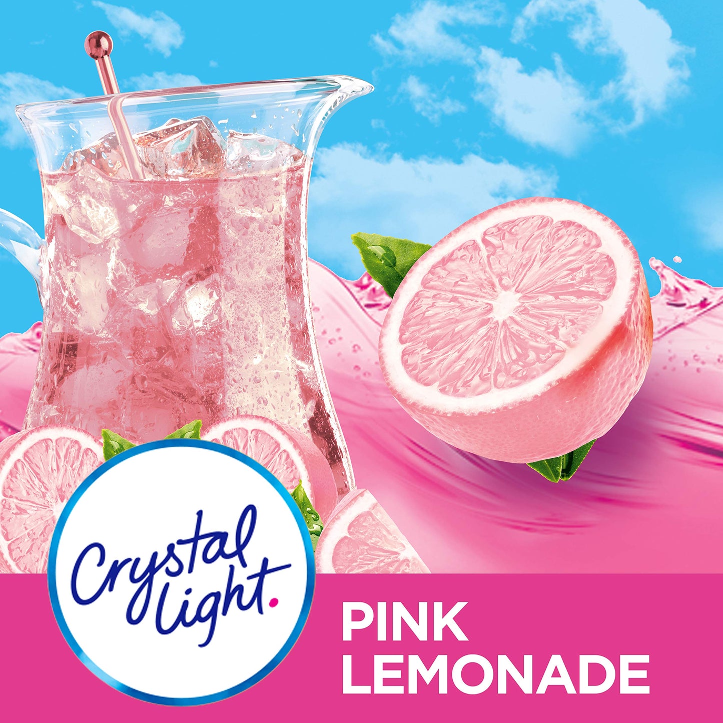Crystal Light Pink Lemonade Powdered Drink Mix, Caffeinated, 2.9 Oz (Pack-6)