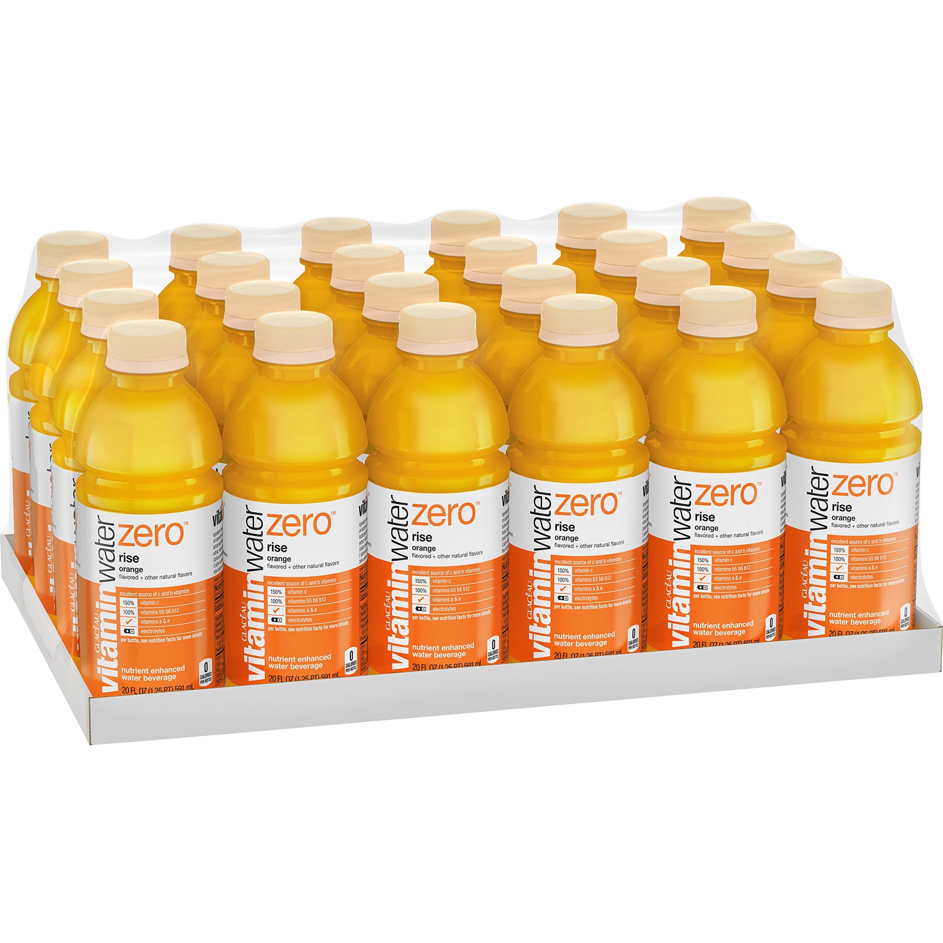vitaminwater zero rise, electrolyte enhanced water w/ vitamins, orange drinks, 20 fl oz, 24 Pack
