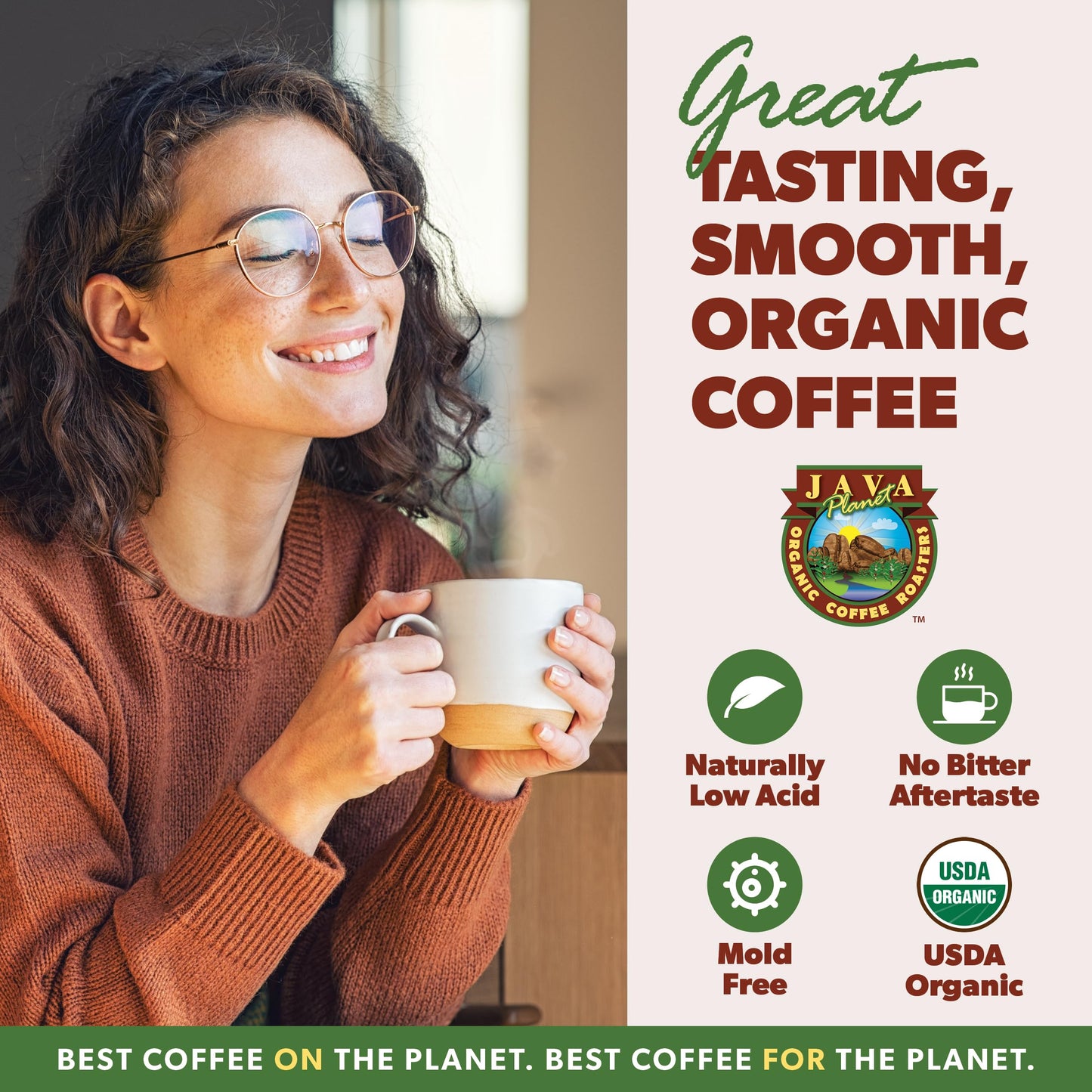 Java Planet Organic, Papua New Guinea Single Origin Dark Roast, Smooth Full Flavored Organic Coffee Beans, Low Acid, Whole Bean