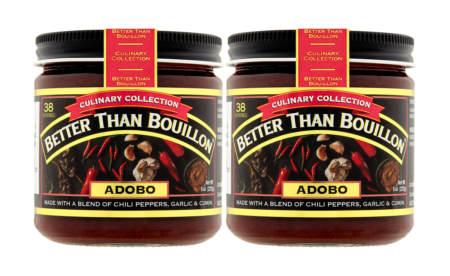 Better Than Bouillon Culinary Collection Base, Adobo Base, Contains 38 Servings Per Jar, 8-Ounce Glass Jar (Pack Of 2)