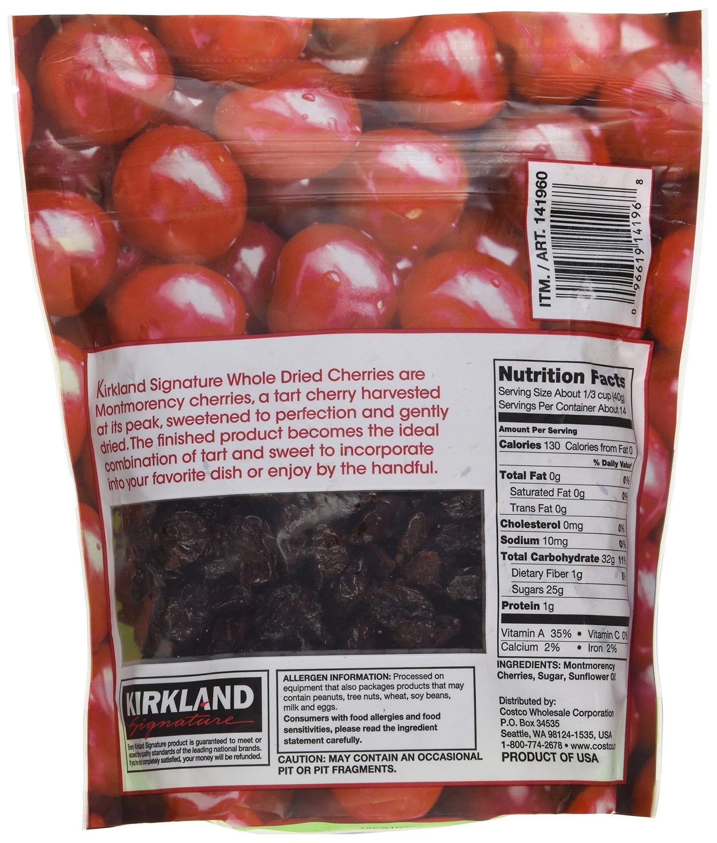 Kirkland Signature Organic Dried Cherries, 20 Ounce