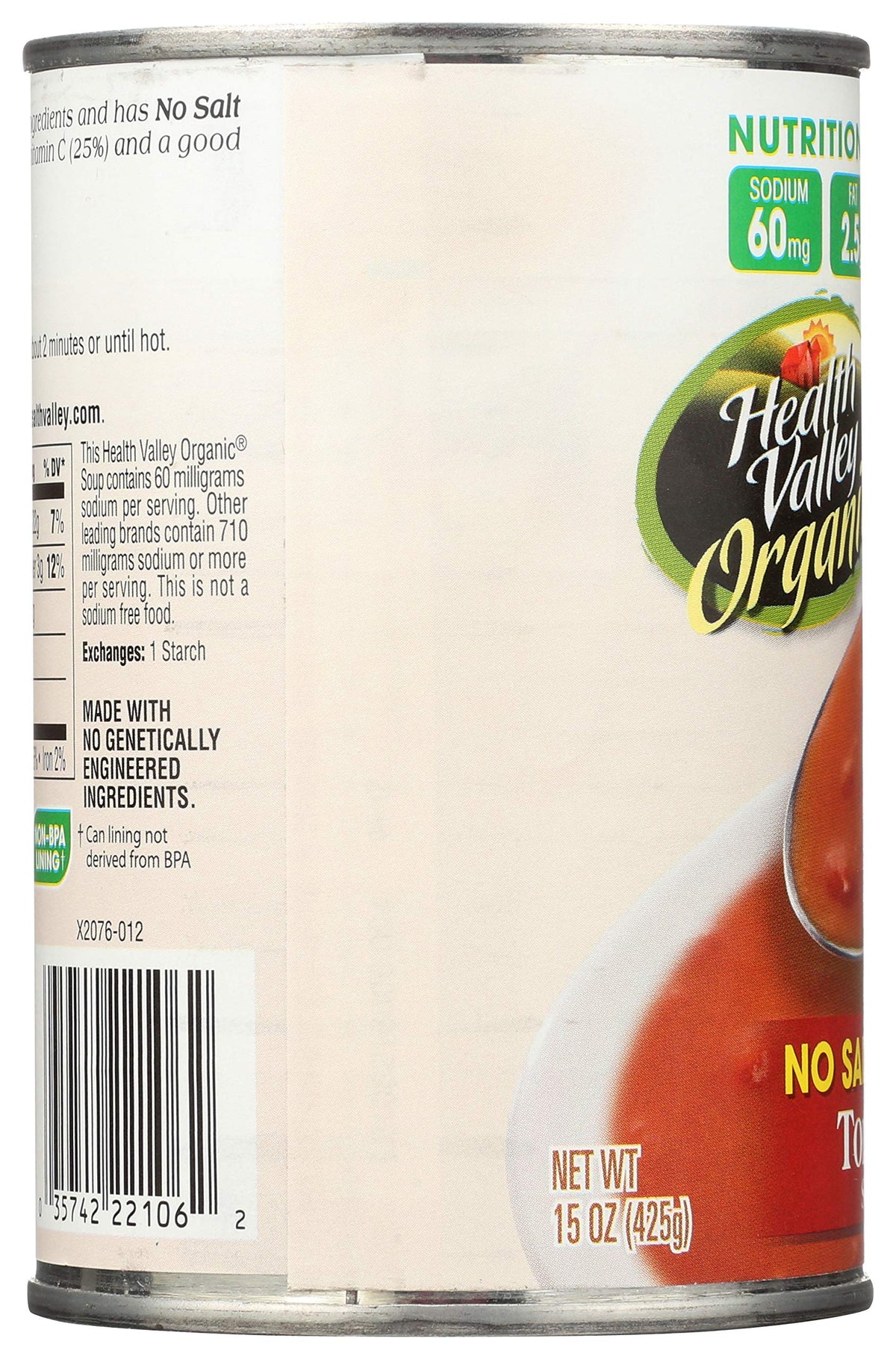 Health Valley No Salt Added Tomato Soup, 14.5 Oz
