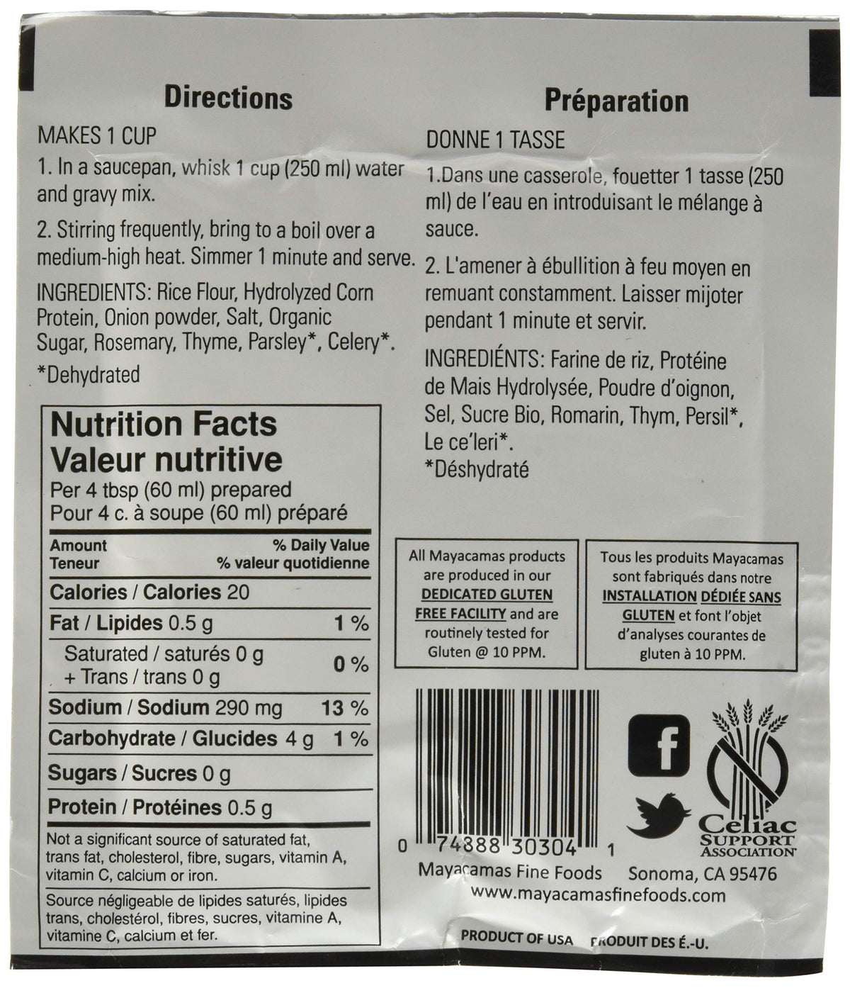 Mayacamas Savory Herb Gravy Mix, 0.80-Ounce Packets (Pack of 12)