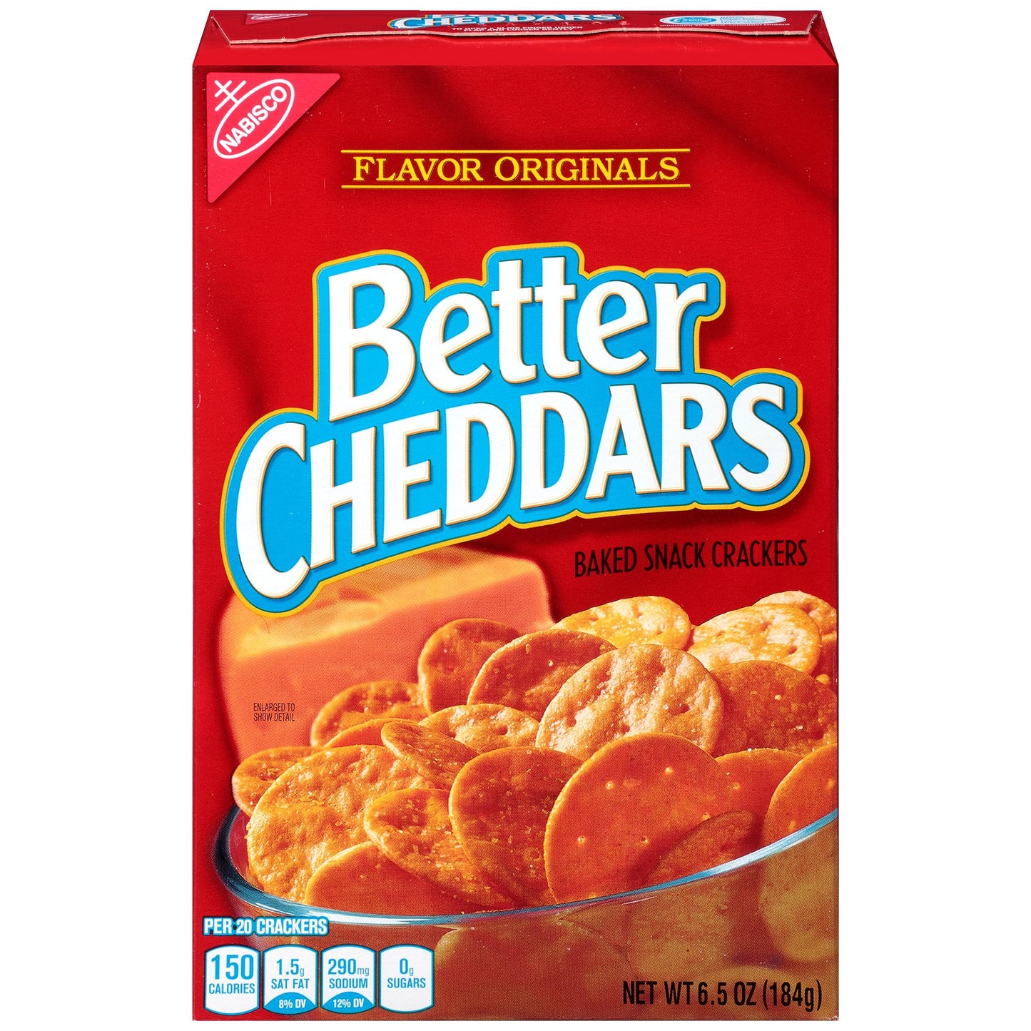 Nabisco Better Cheddars Baked Cheese Crackers, 6.5 Ounce Boxes, Pack of 6