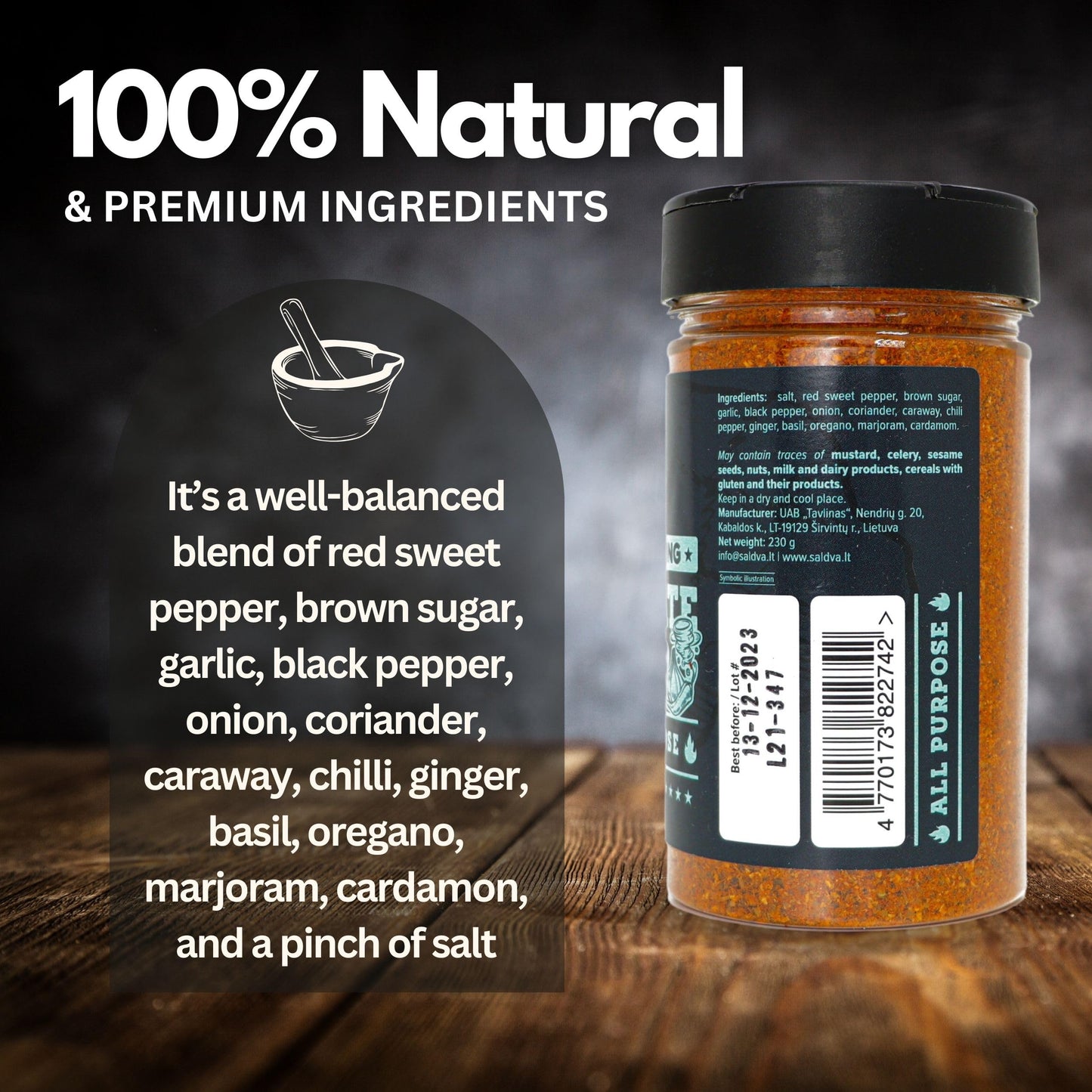 Ultimate Rub BBQ All Purpose Seasoning - 100% Natural and Universal Seasoning - Flavourful All-Round Blend of Spices for Amazing