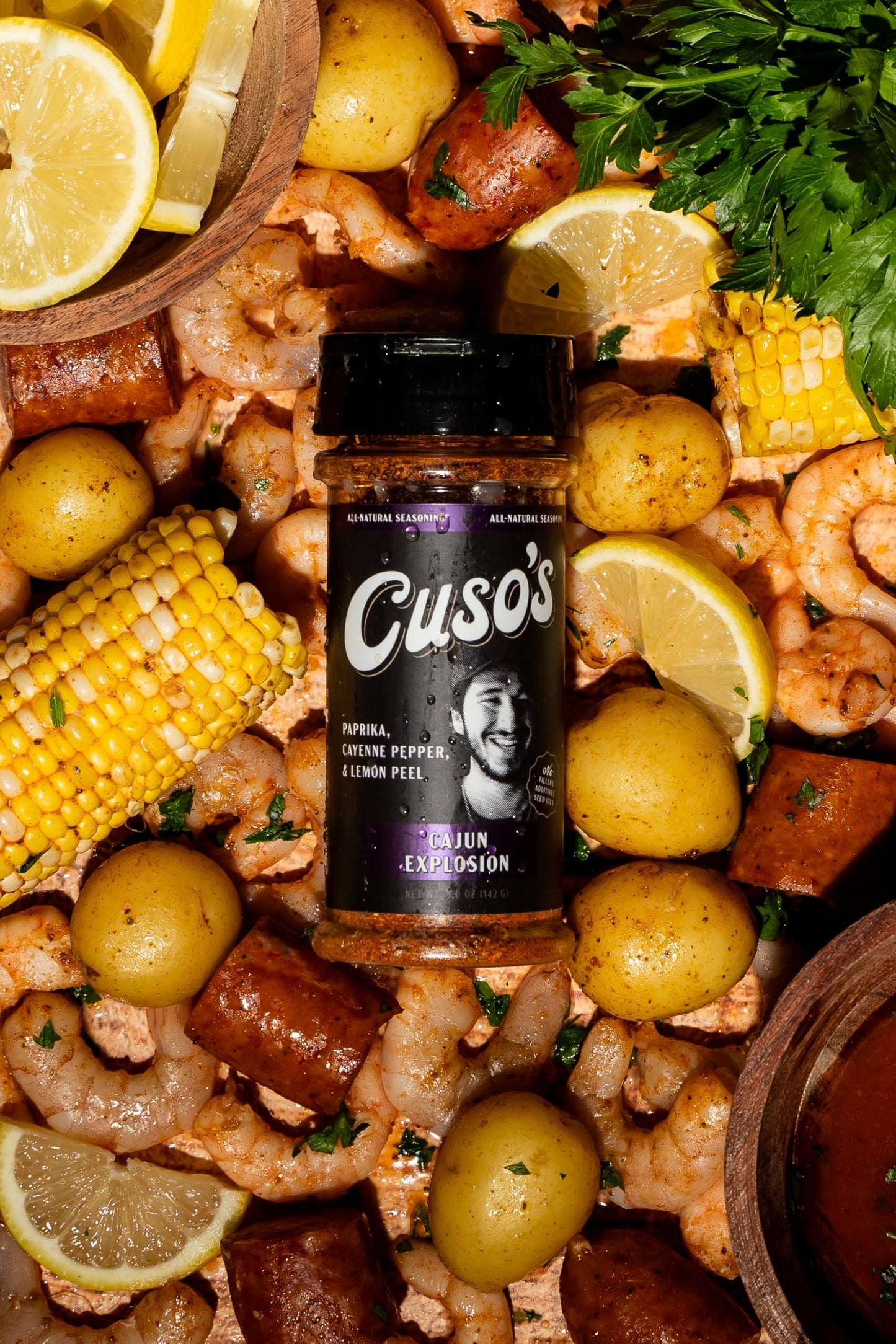 Cuso Cuts Cajun Seasoning - Authentic Louisiana Spice Blend for Chicken & Seafood - 5 oz All Natural, Non-GMO