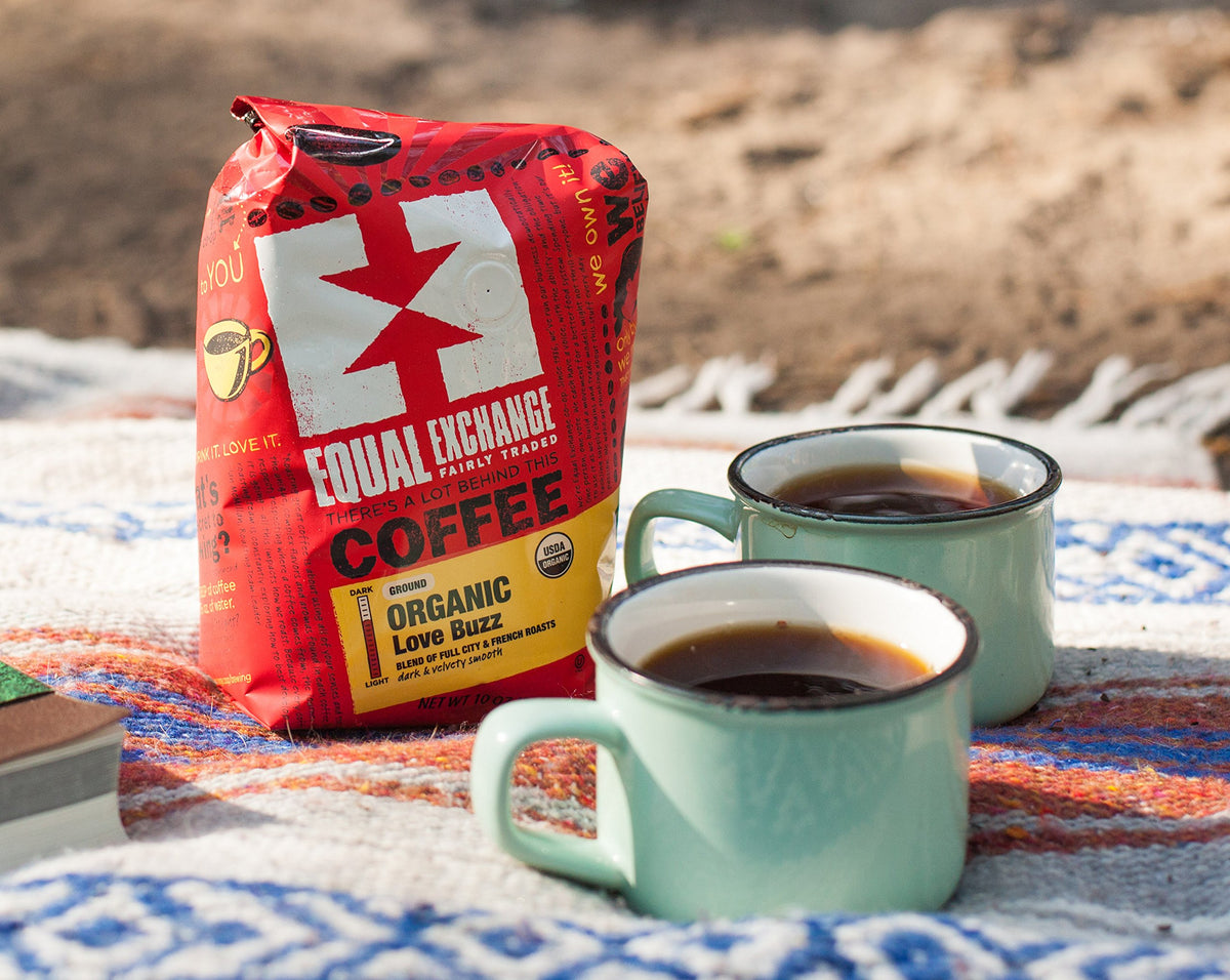 Equal Exchange Organic Whole Bean Coffee, Love Buzz, 12 Ounce (Pack of 3)