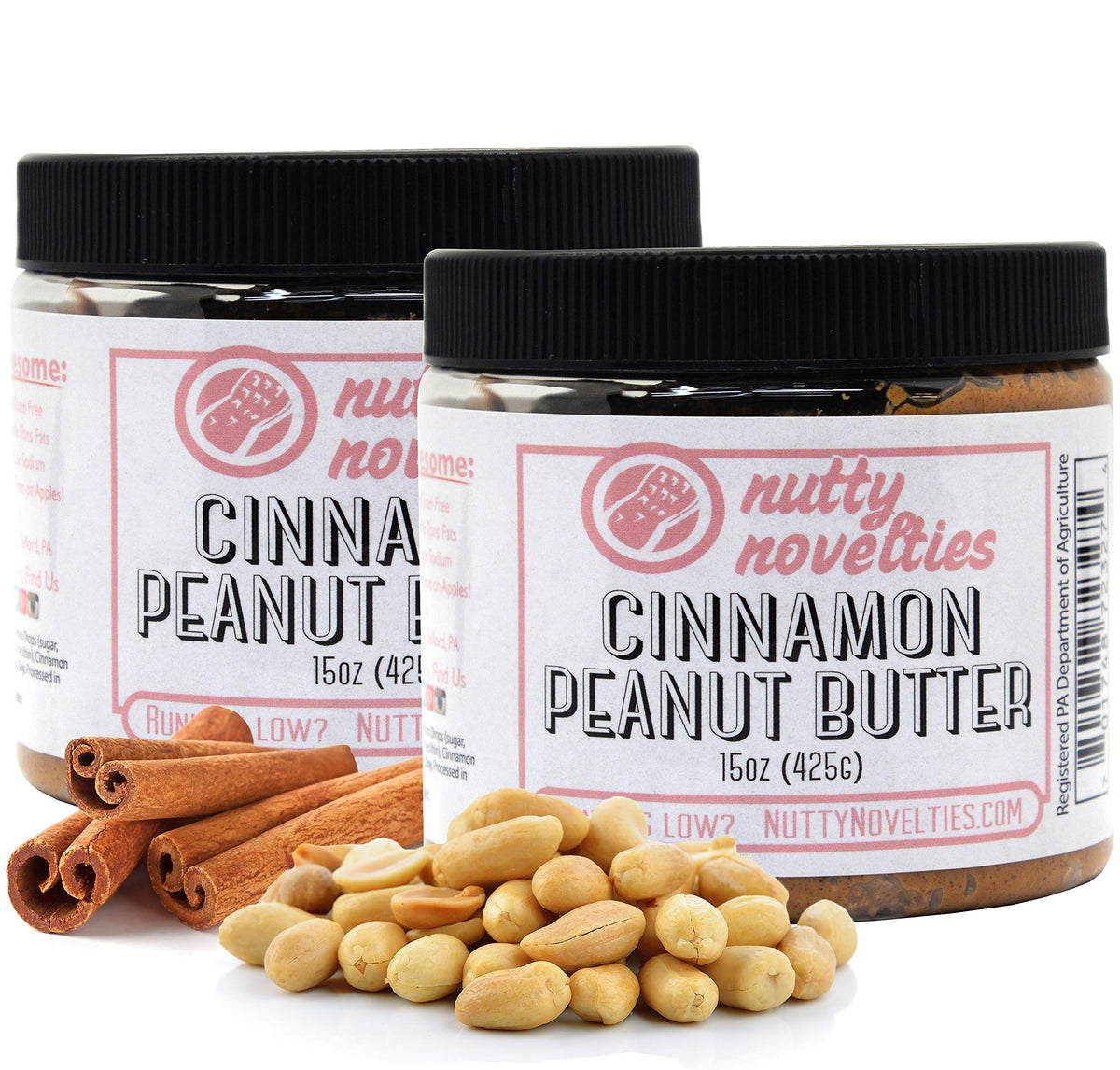 Nutty Novelties Cinnamon Peanut Butter - High Protein, Low Sugar - 30 Ounce