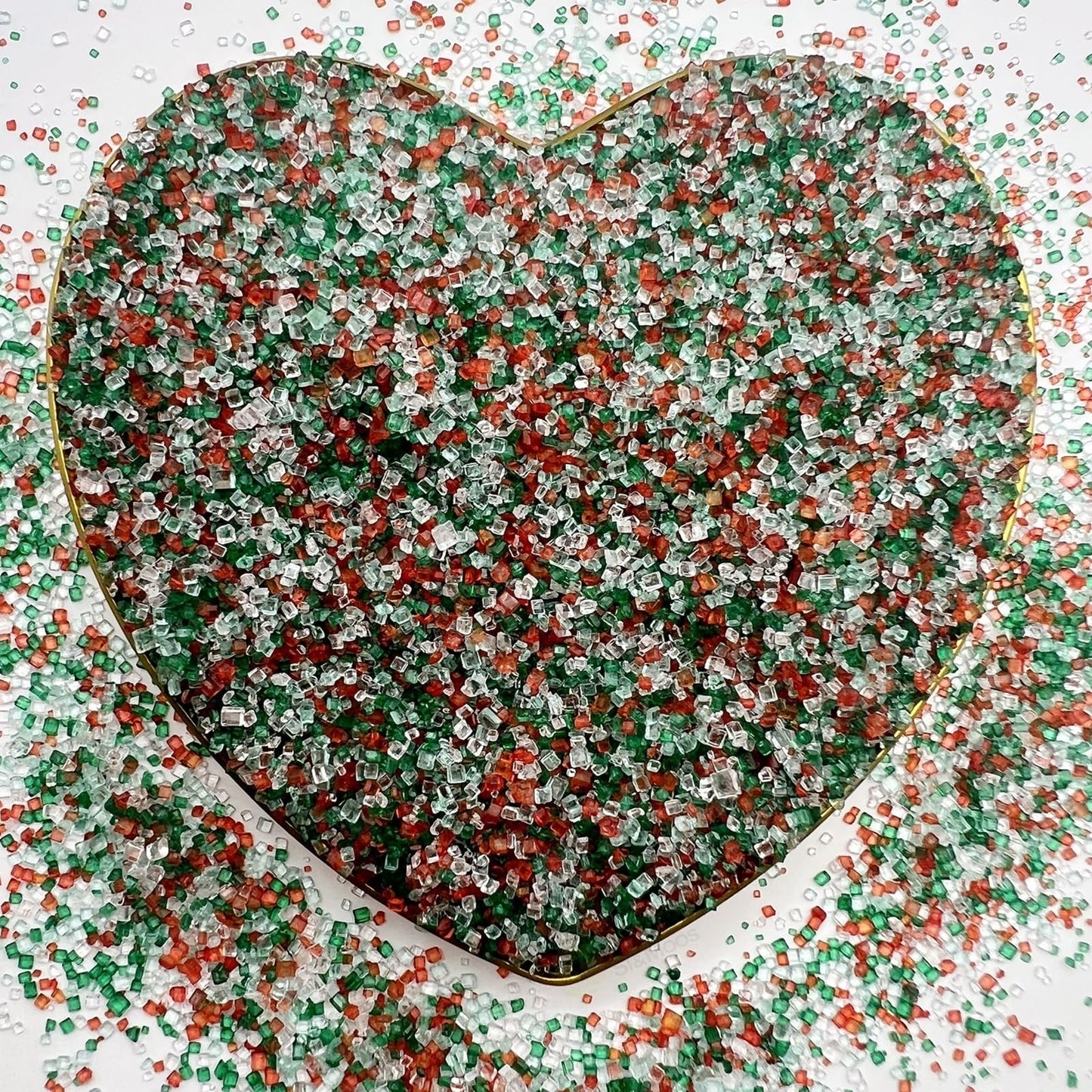 SE Si&Moos Red Green and White Sanding Sugar Sprinkles Red Green Sprinkles Sugar Rimmer for Cocktails, Christmas Cookie Decorati