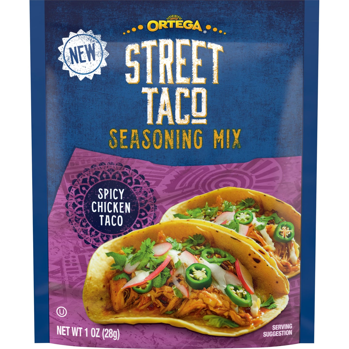 Ortega Spicy Chicken Taco Seasoning Mix, 1 Ounce (Pack of 12)