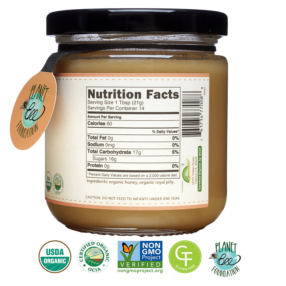 Greenbow Organic Honey With Royal Jelly 11Oz