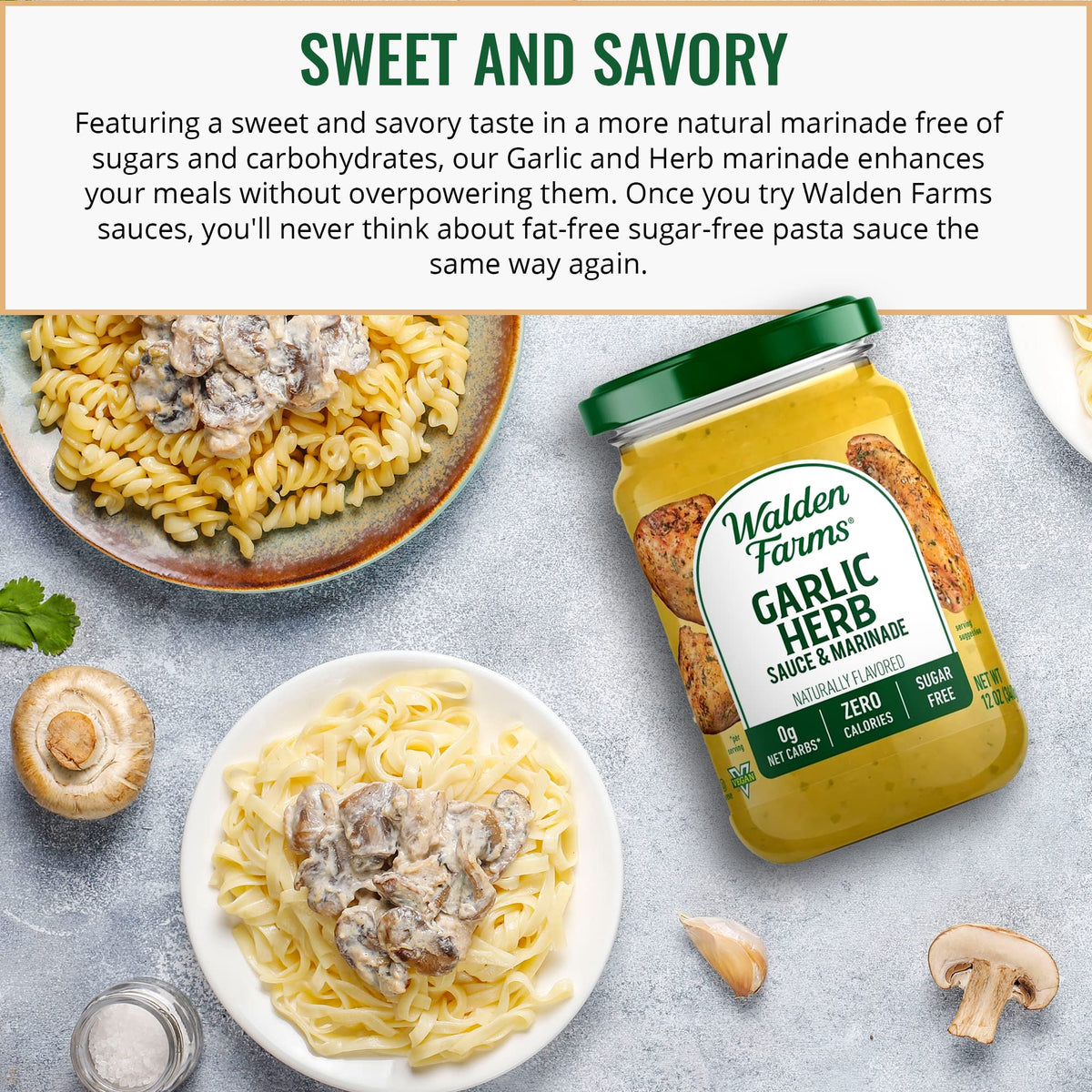 Walden Farms Sauce (12 Fl Oz (Pack Of 2), Garlic Herb)
