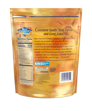 Blue Diamond Almonds Habanero Bbq Flavored Snack Nuts, 25 Oz Resealable Bag (Pack Of 1)