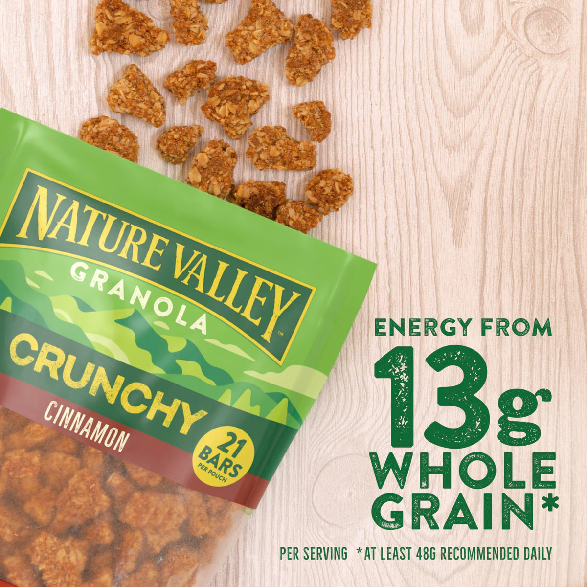 Nature Valley Crunchy Granola, Cinnamon Granola, Resealable Snack Pouch, 16 oz