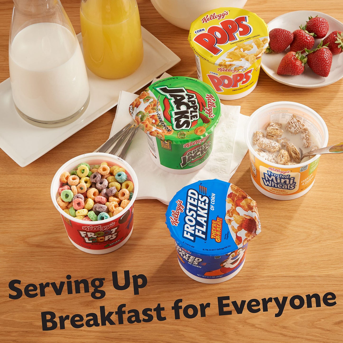 Kellogg s Breakfast Cereal Cups, Kids Snacks, Family Breakfast, Variety Pack (24 Cups)