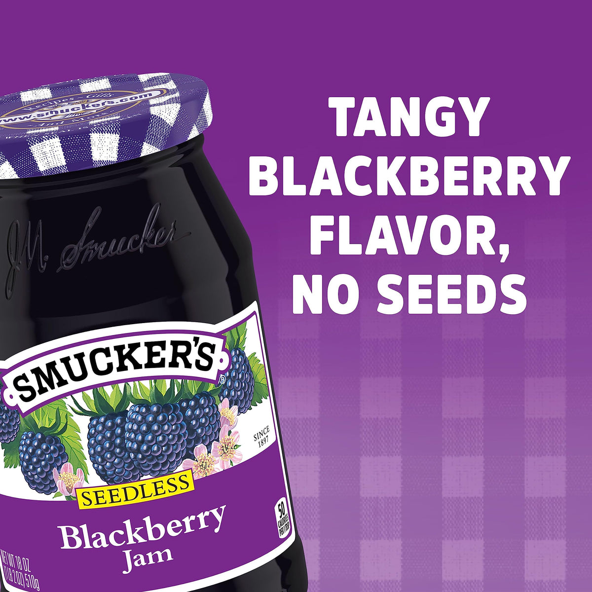 Smuckers Seedless Blackberry Jam, 18 Ounces (Pack of 6)
