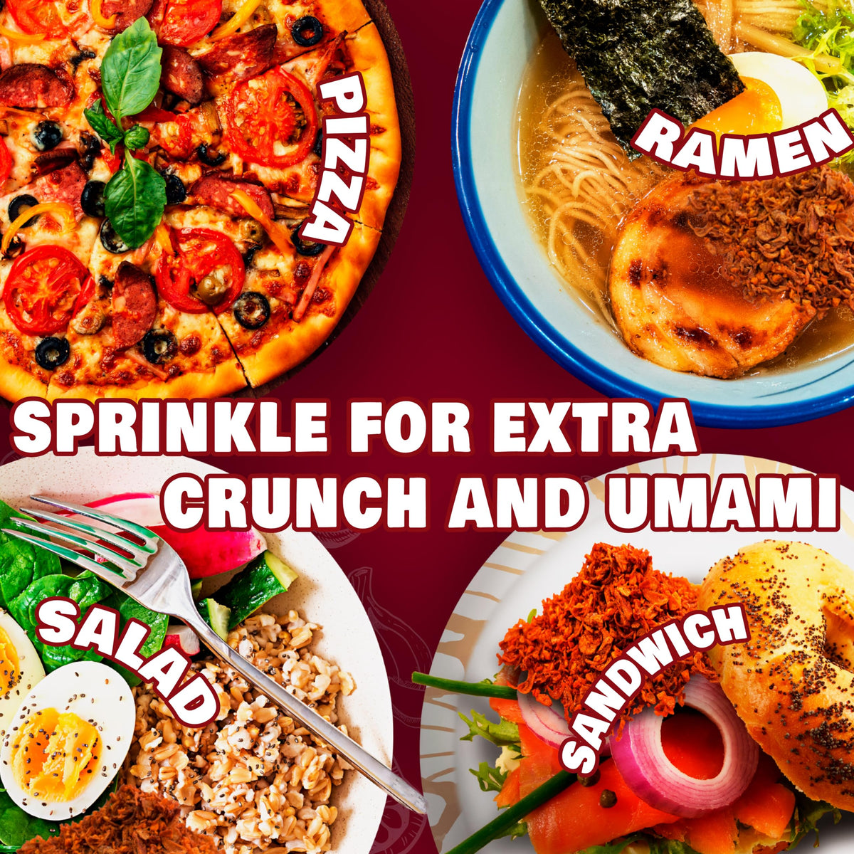Chili Crisp No-Floating Oil (3 Bottles Medium Hot) Spicy Chilli Crisp Crunch. Crispy Garlic & Onion ''No-Oil'' Chili Oil Crisp B