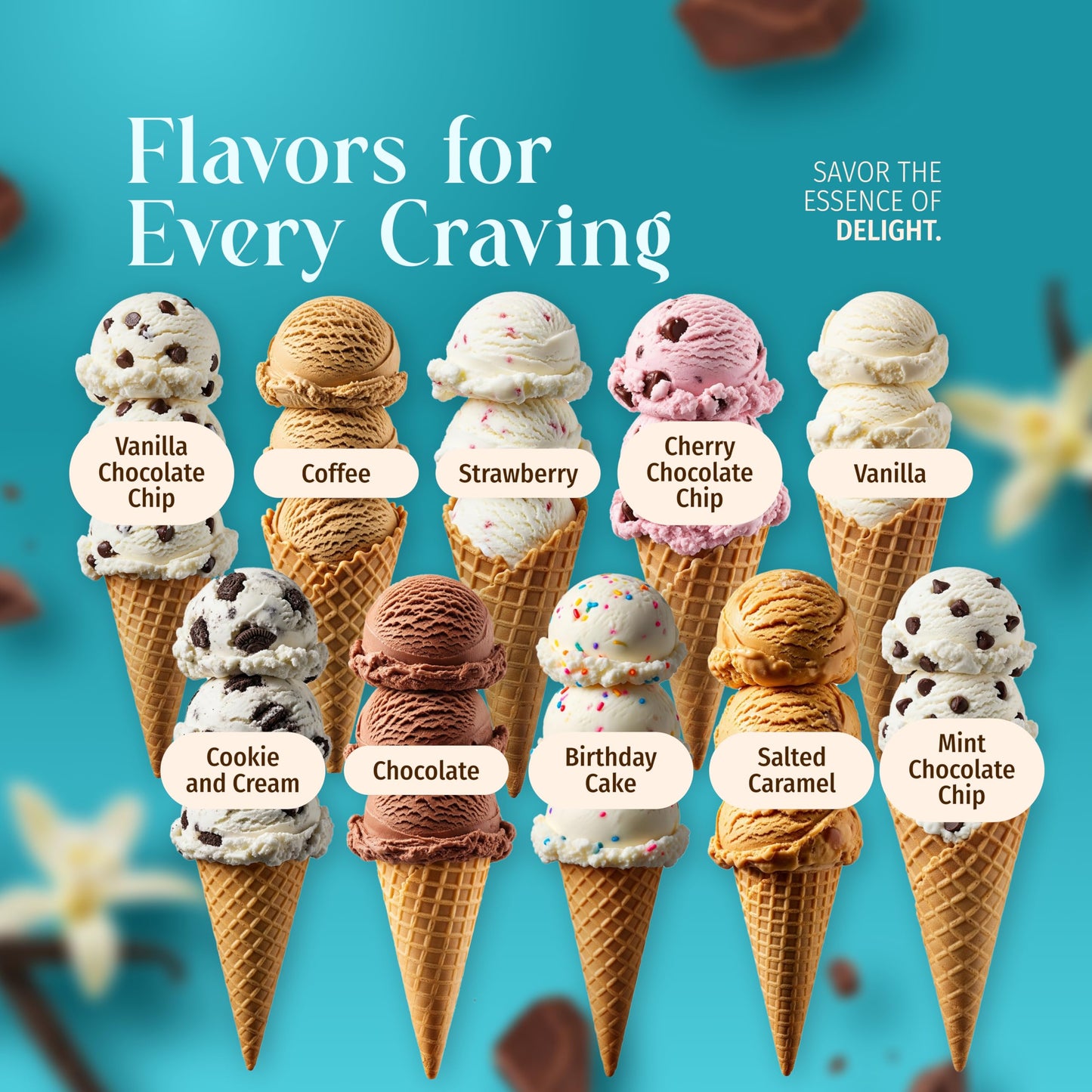 Triple Scoop - Enhanced Vanilla Choc Chip Ice Cream Mix For Ice Cream Maker. Simple, Easy, Delicious. From Gourmet Mix To Maker In 5 Min, Makes 2 Creamy Quarts, Made In Usa (1 Pack, Van Choc)