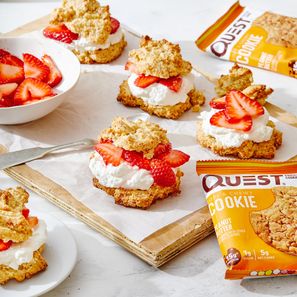 Quest Nutrition Peanut Butter Protein Cookie - 15g Protein, 1g Sugar, 5g Net Carbs - 12 Count