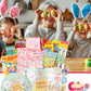 Easter Snack Green Tin Basket (60 Count) Filled With Candy With Bunny, Great Package For Family, Friends, Kids, Boys And Girls