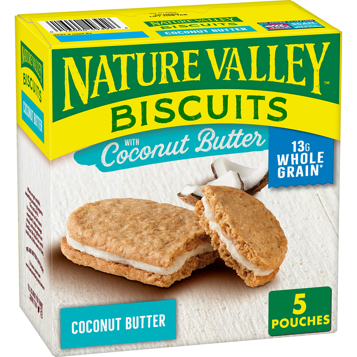 Nature Valley Biscuit Sandwiches, Coconut Butter, Snacks, 5 Ct, 6.75 Oz