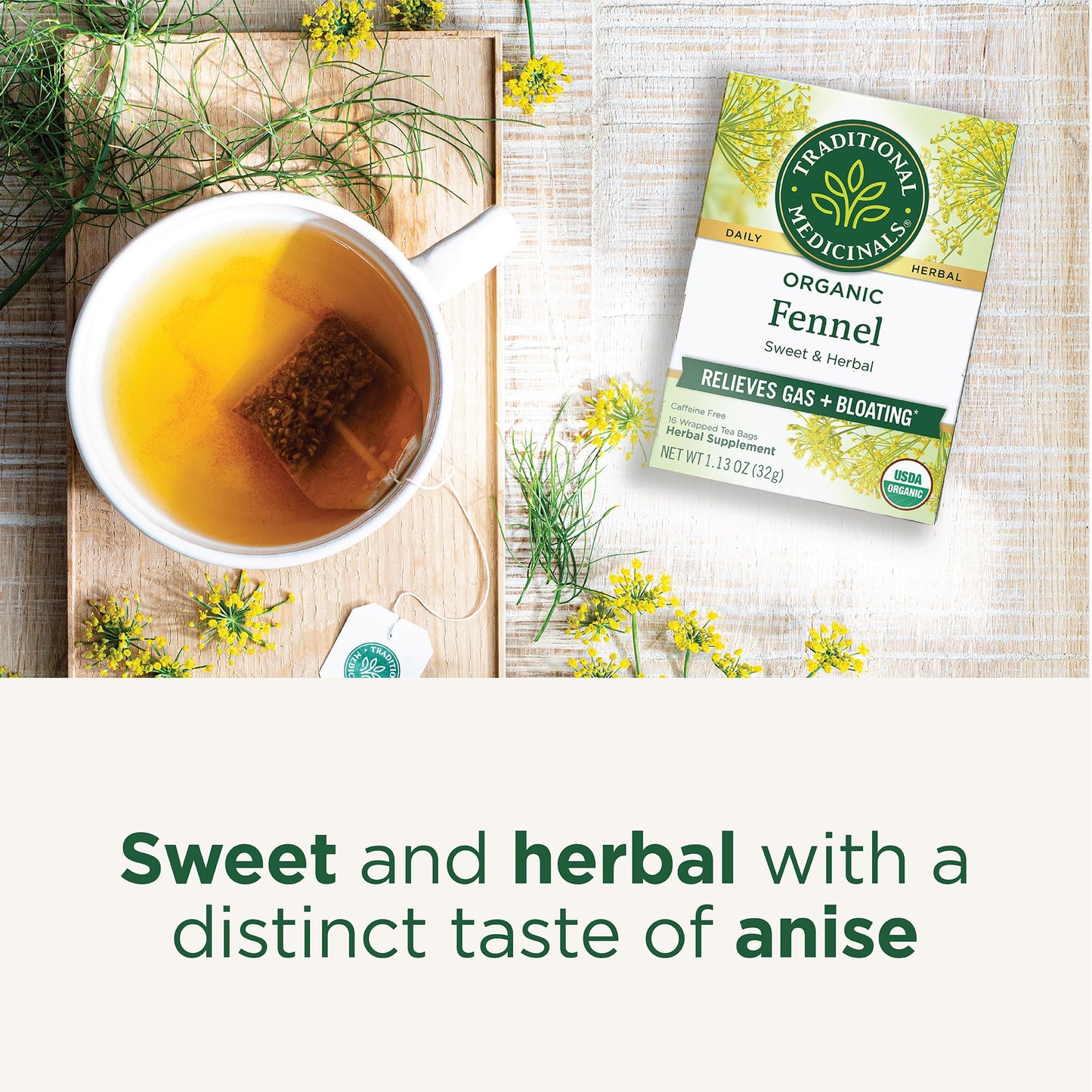 Traditional Medicinals Organic Fennel Tea, 16 Count