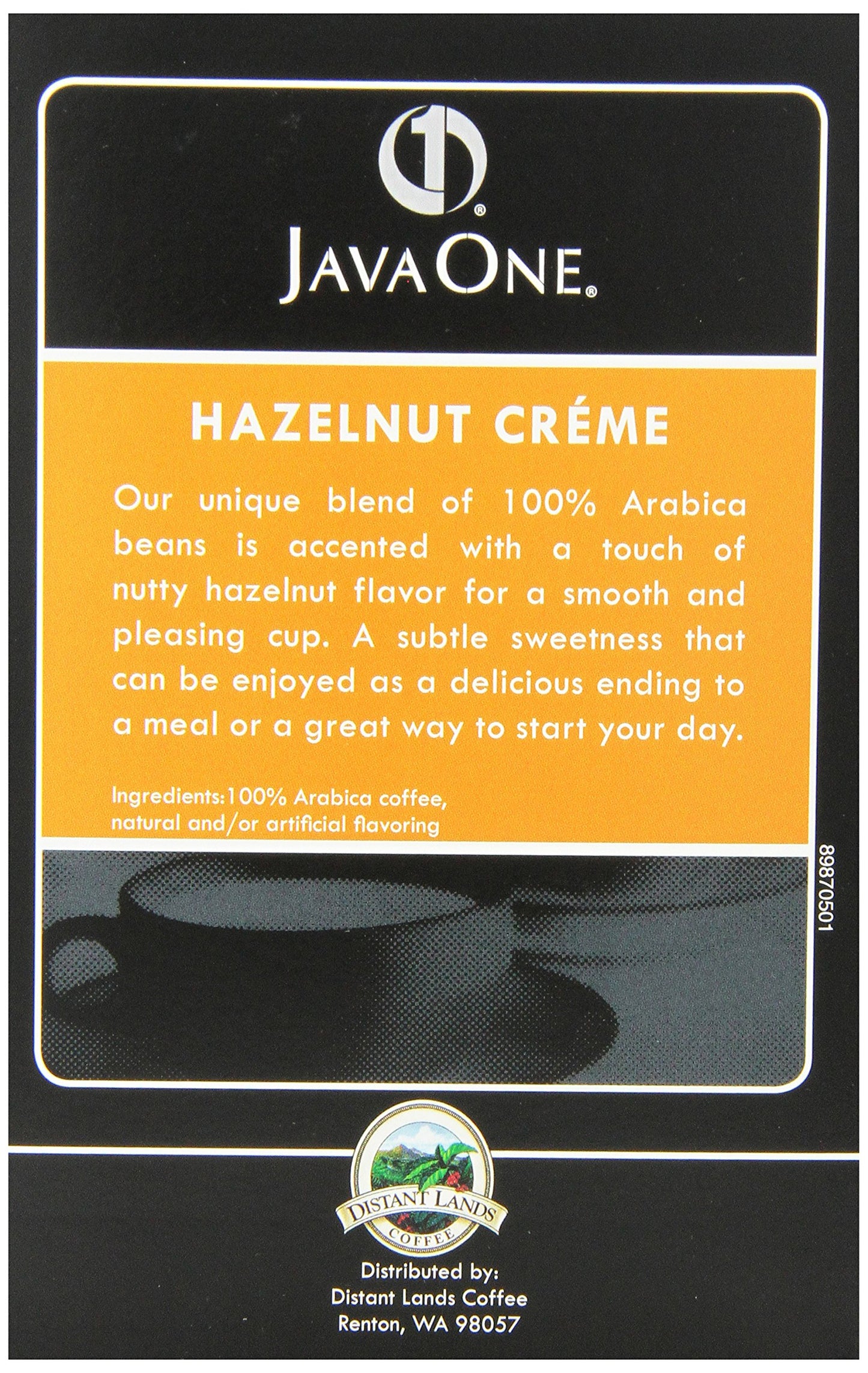 Java One Coffee Pods, Hazelnut Creme, Single Cup, 14/Box
