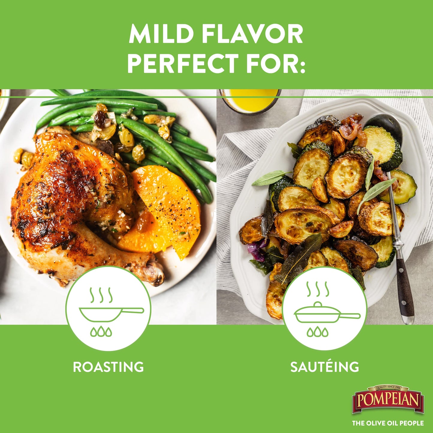 Pompeian Mild Taste Olive Oil, Perfect For Roasting & Sauteing, Naturally Gluten-Free, Non-Allergenic, Non-Gmo, 68 Fl. Oz.