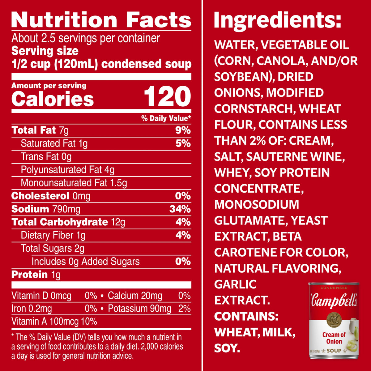 Campbell's Condensed Cream of Onion Soup, 10.5 oz Can