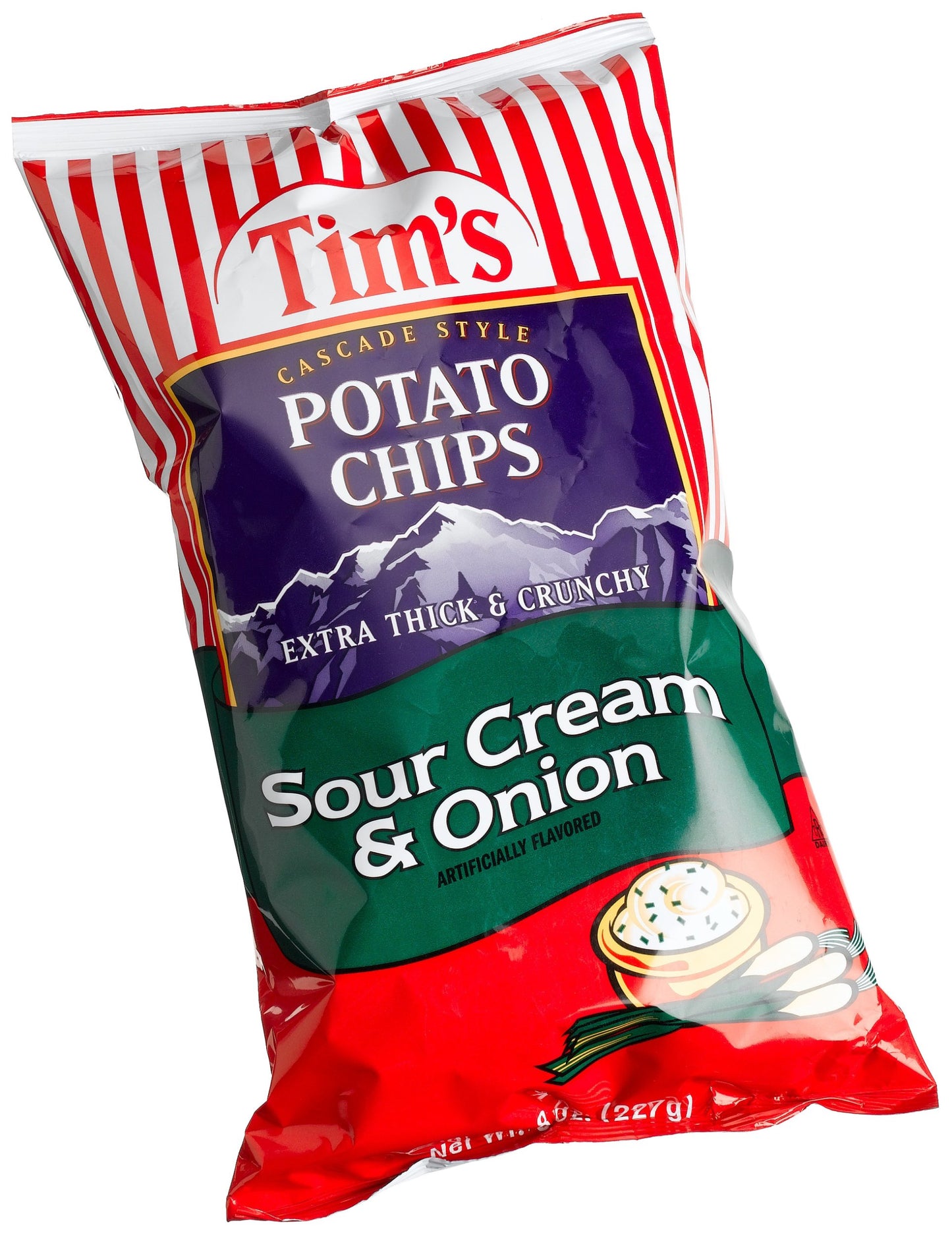 Tims Cascade Style Potato Chips, Sour Cream & Onion, 8 Ounce