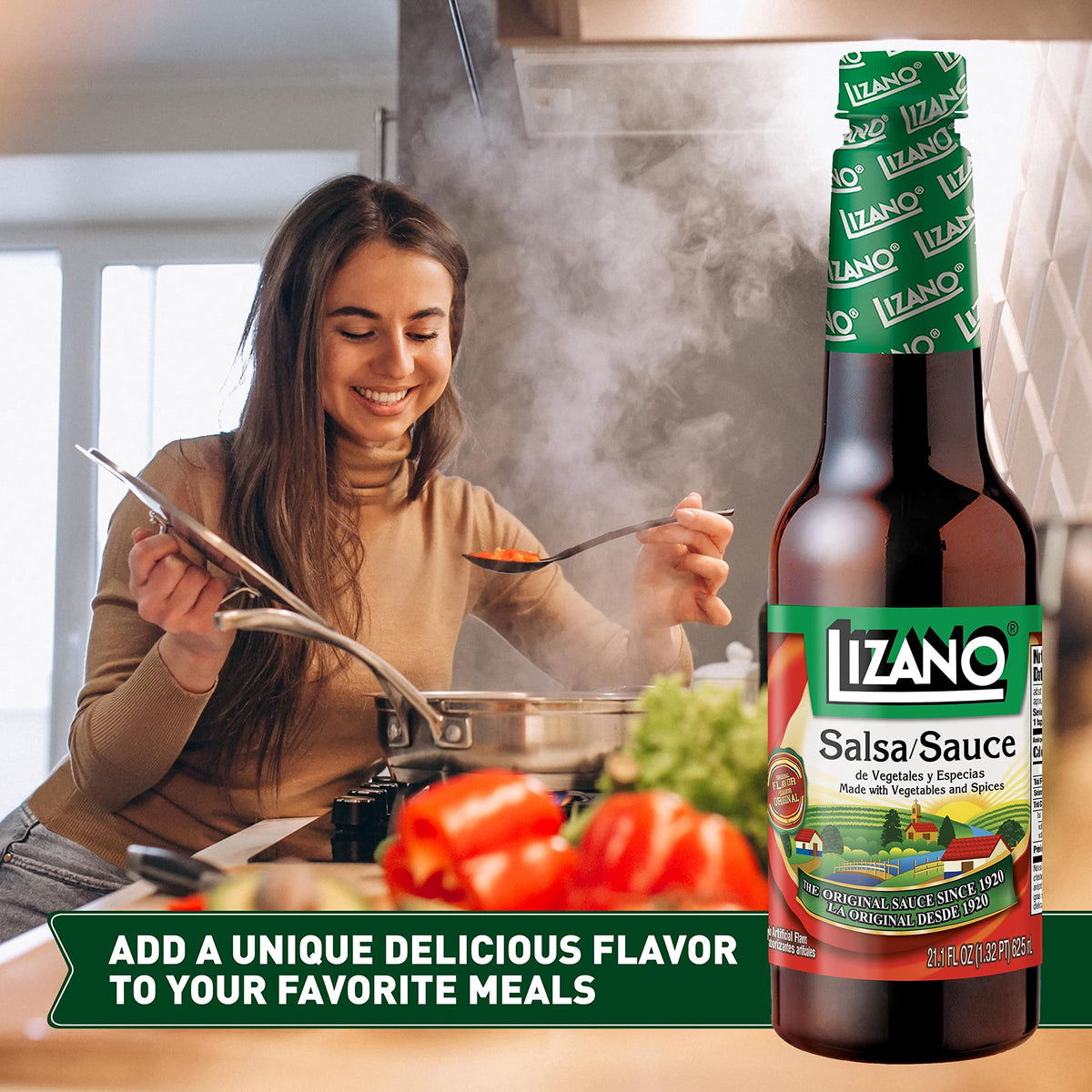Lizano Salsa Sauce with Vegetables & Spices, 21.1 fl oz, Brown, Model mp-4556