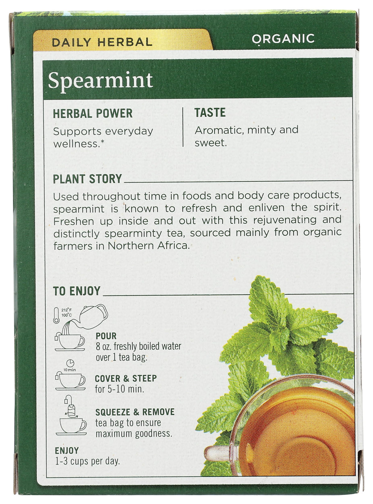 Traditional Medicinals Organic Spearmint herbal tea, Fair Trade Certified, 16 ct