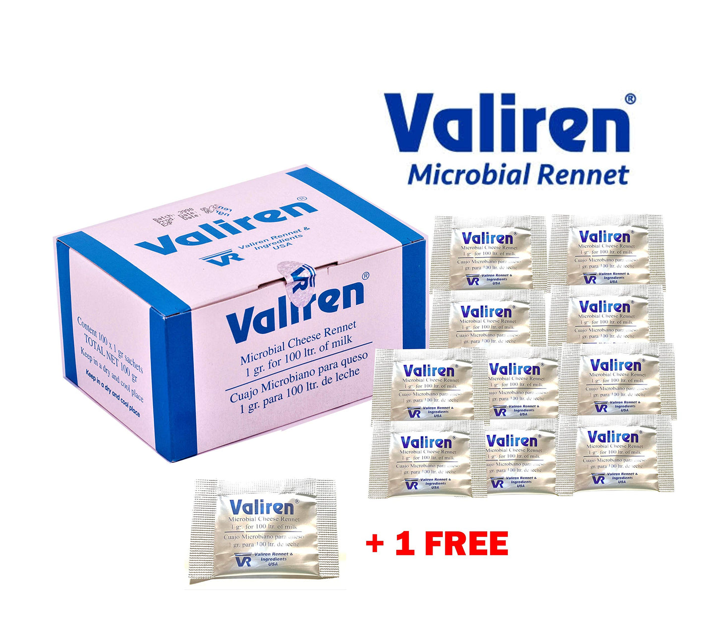 Microbial Rennet Pack Of 10 Use One Sachet (1G) For 22 Gallons (100 Ltr) Of Milk