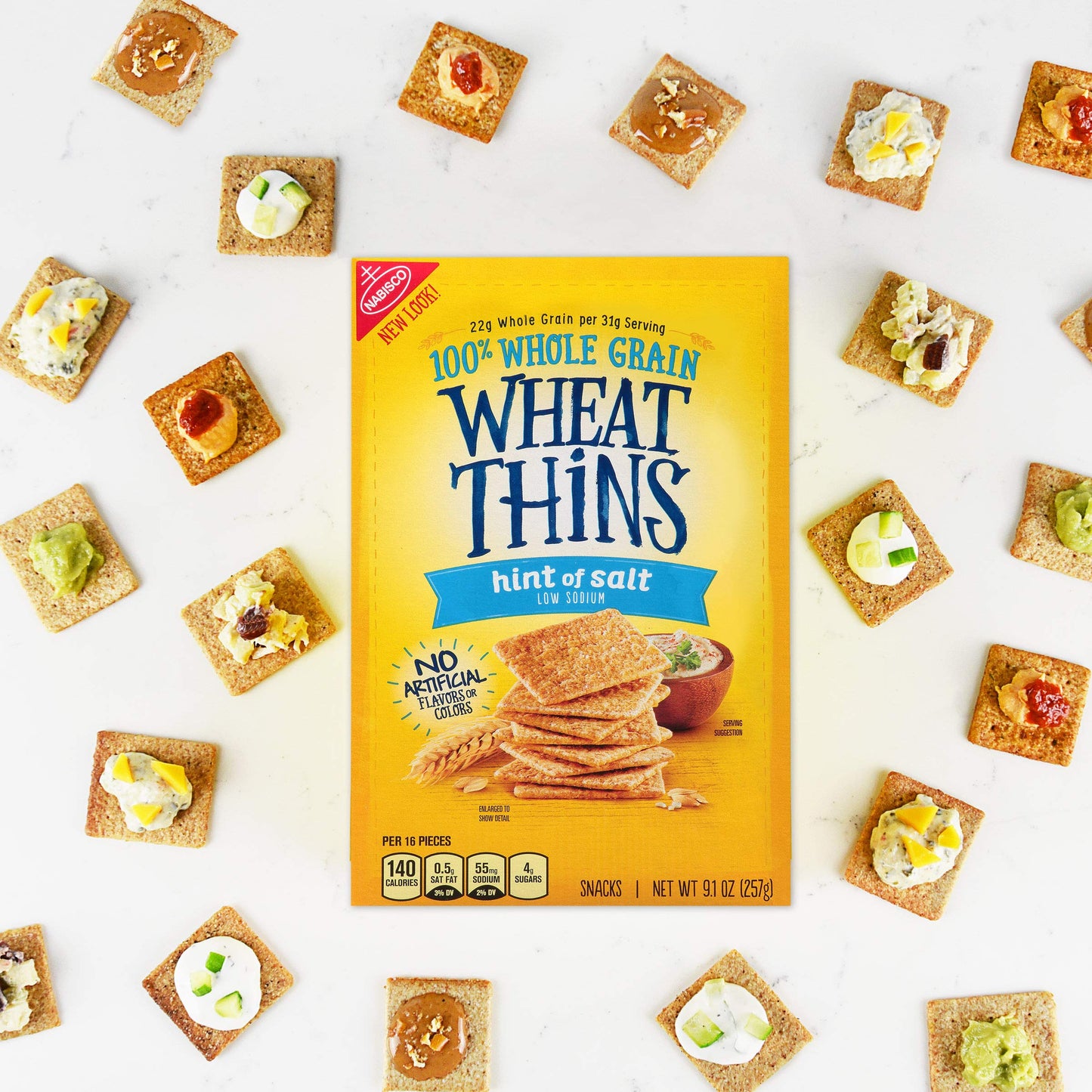 Nabisco, Wheat Thins, 9oz Box (Pack of 4) (Choose Flavors Below) (Hint Of Salt)