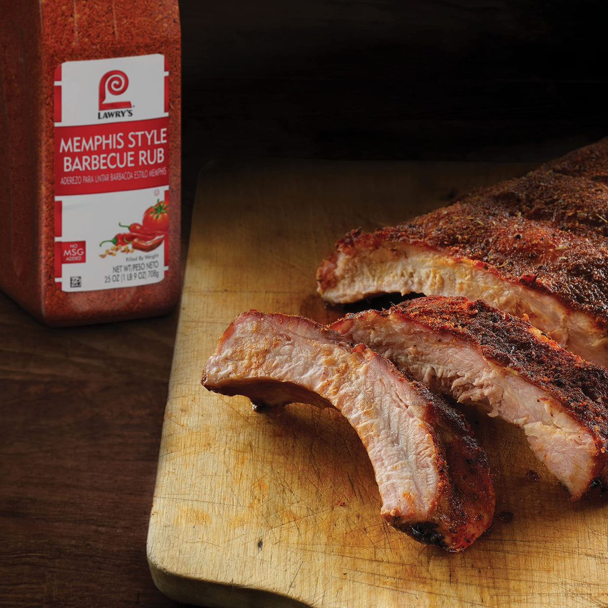 Lawrys Memphis Style Barbecue Rub - 25 oz Container, Perfect for BBQ Wings, Ribs, Brisket and More