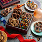 Nut Cravings KREMERY Creamy Chocolate Covered Pretzel Twists Gift Basket, 12 Piece Set, Assorted Sweet Toppings, Brown Gift Box